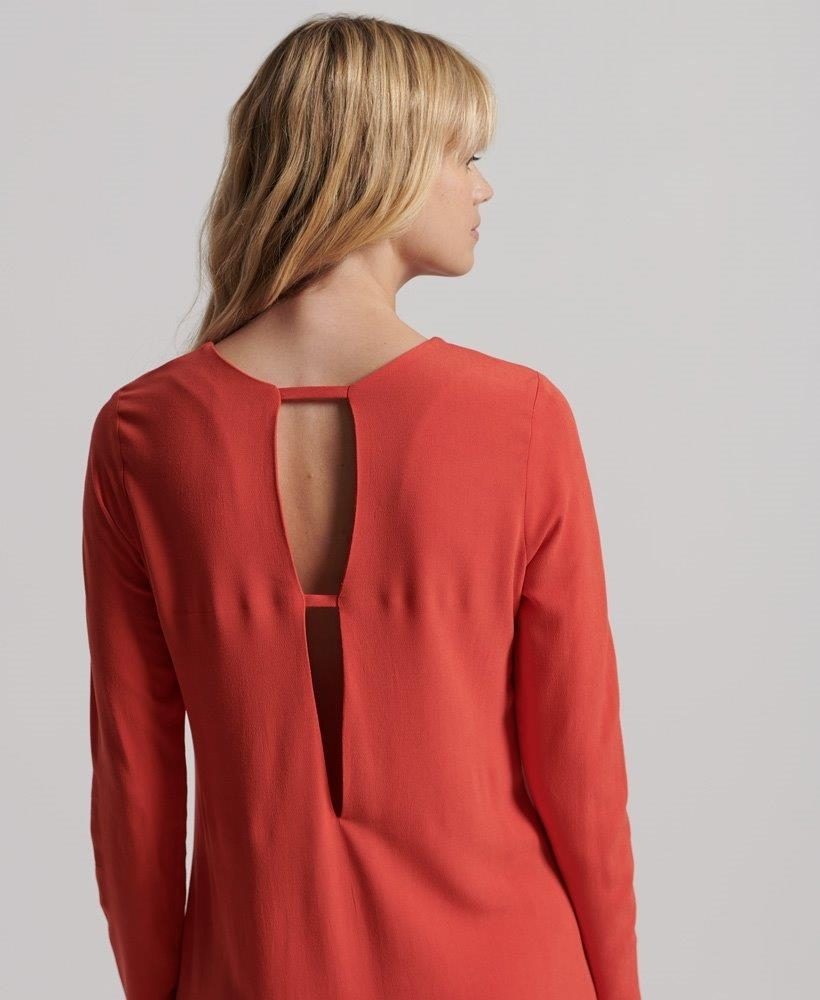 STUDIOS LONG SLEEVE MIDI SHIFT DRESS