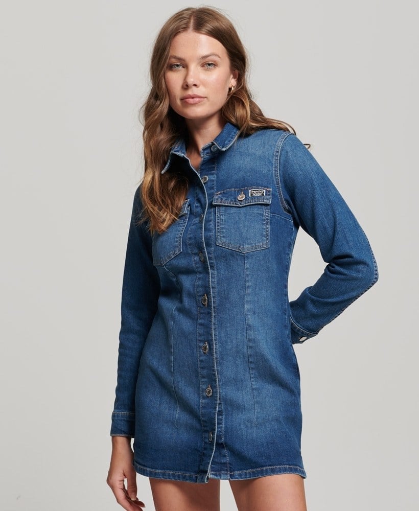 FITTED DENIM DRESS