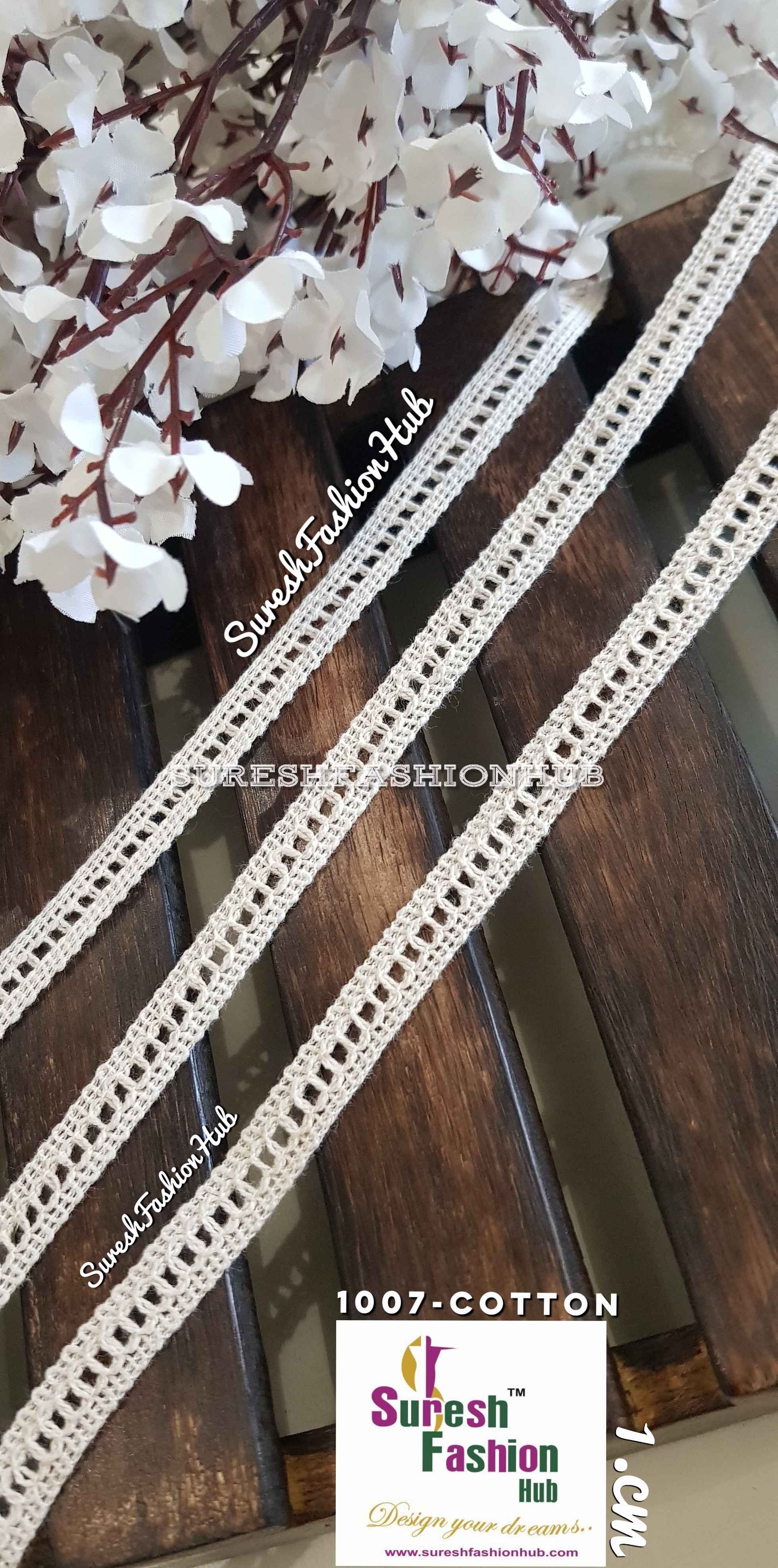 Fine tiny Off White detailed Cotton Crotchet Trim