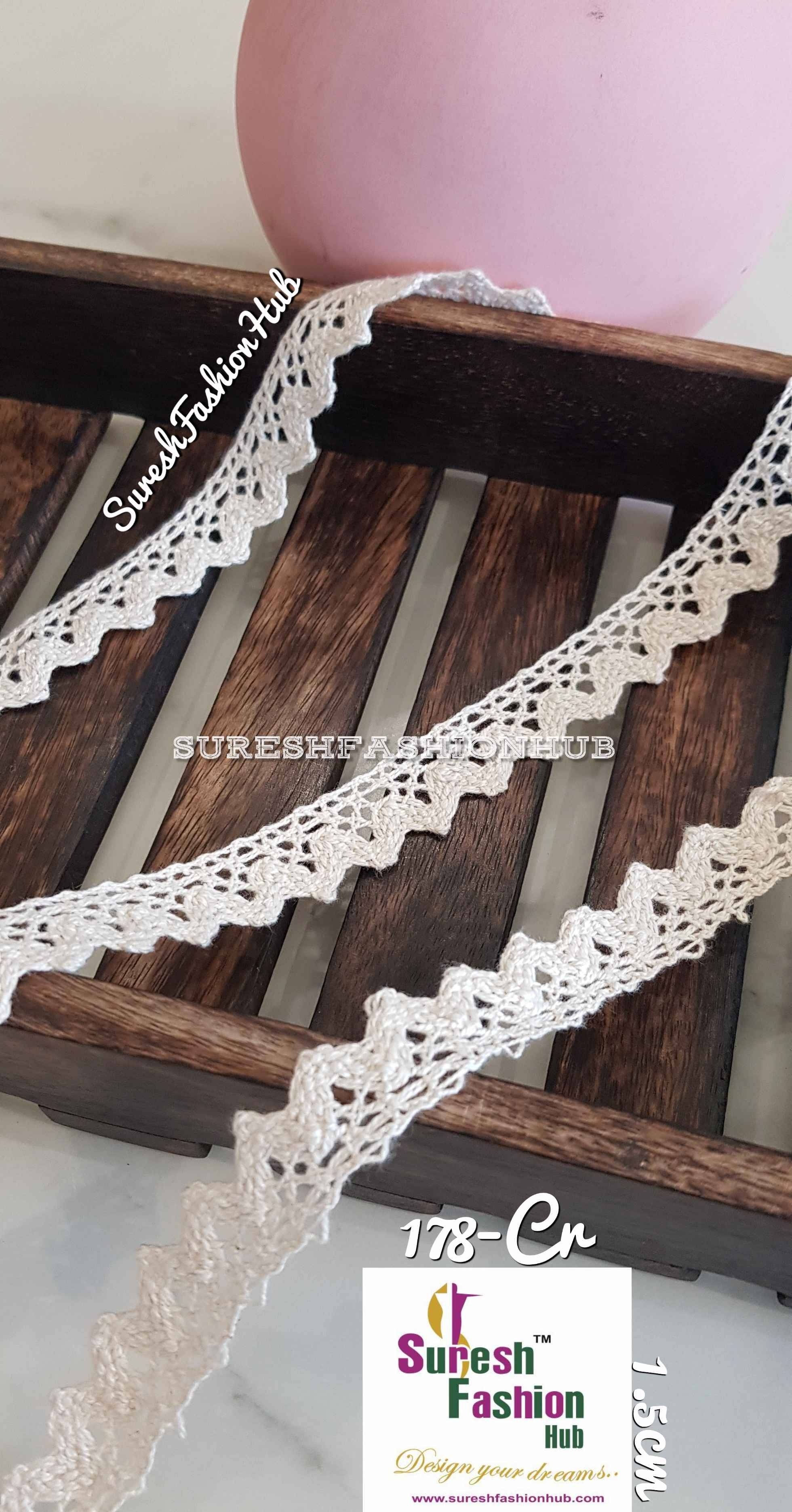 Triangular Off White  Crotchet Trim