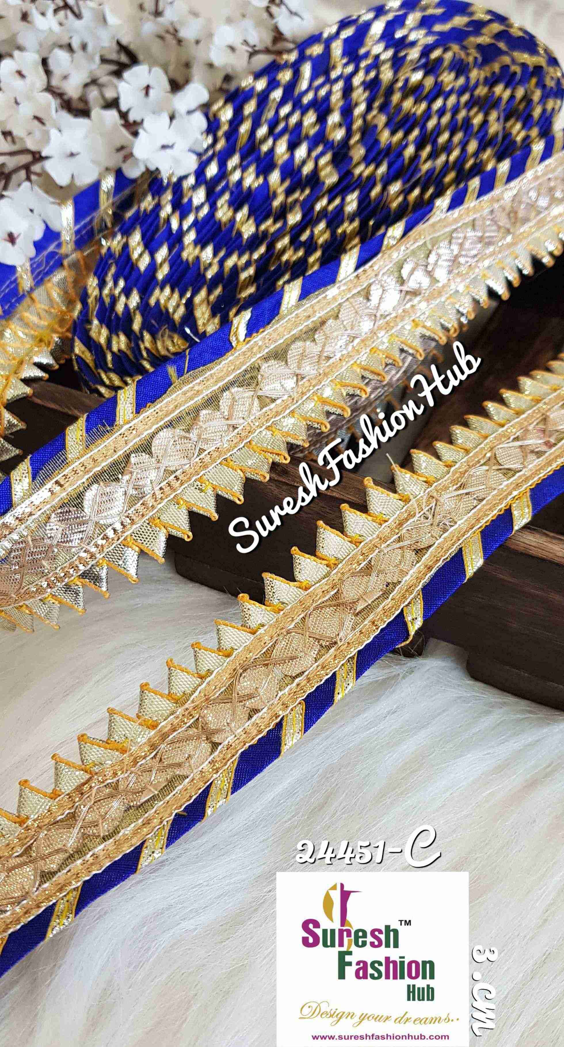 Designer Royal Blue Gota Patti Trim
