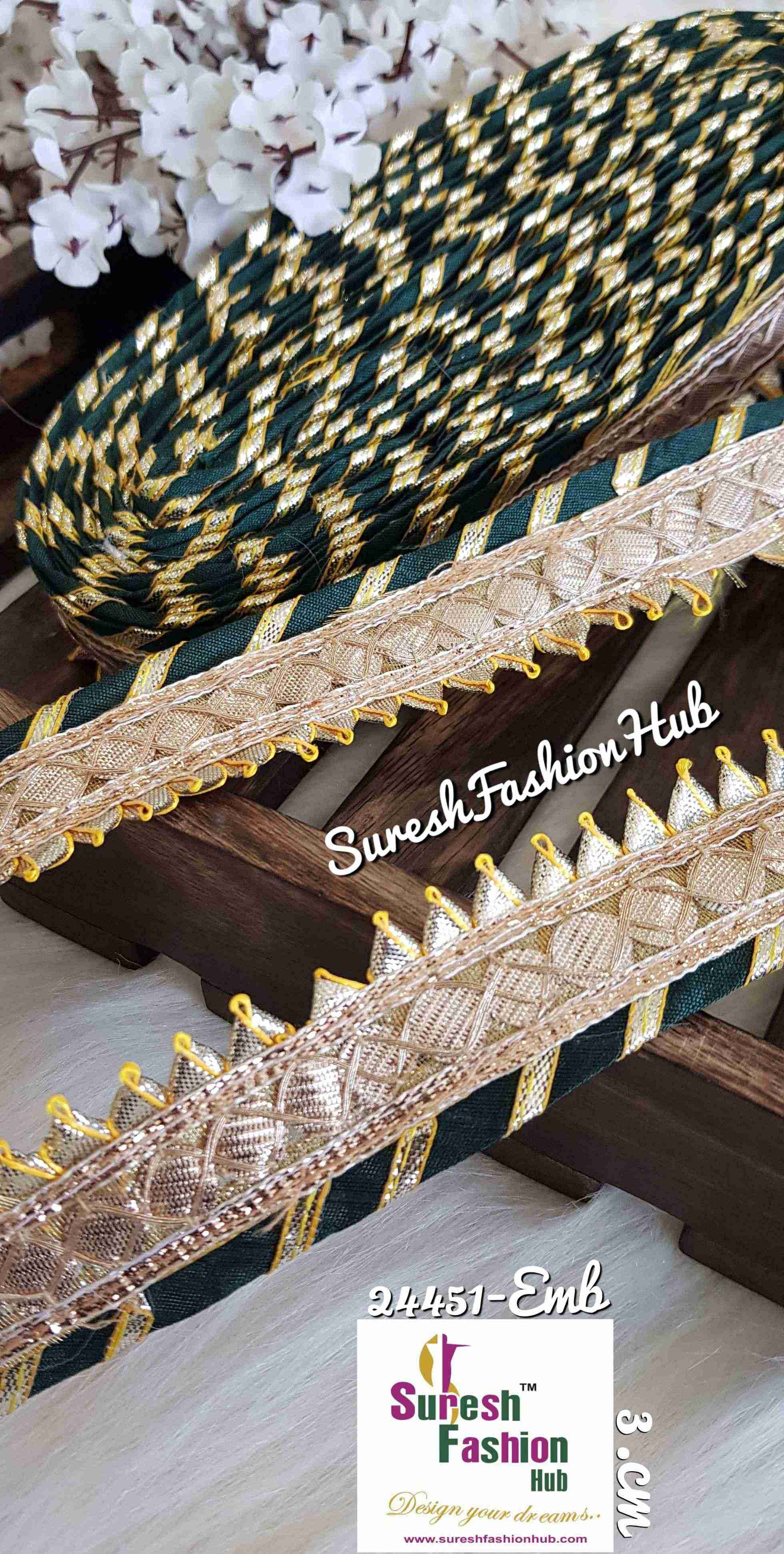 Designer Dark Green Gota Patti Trim