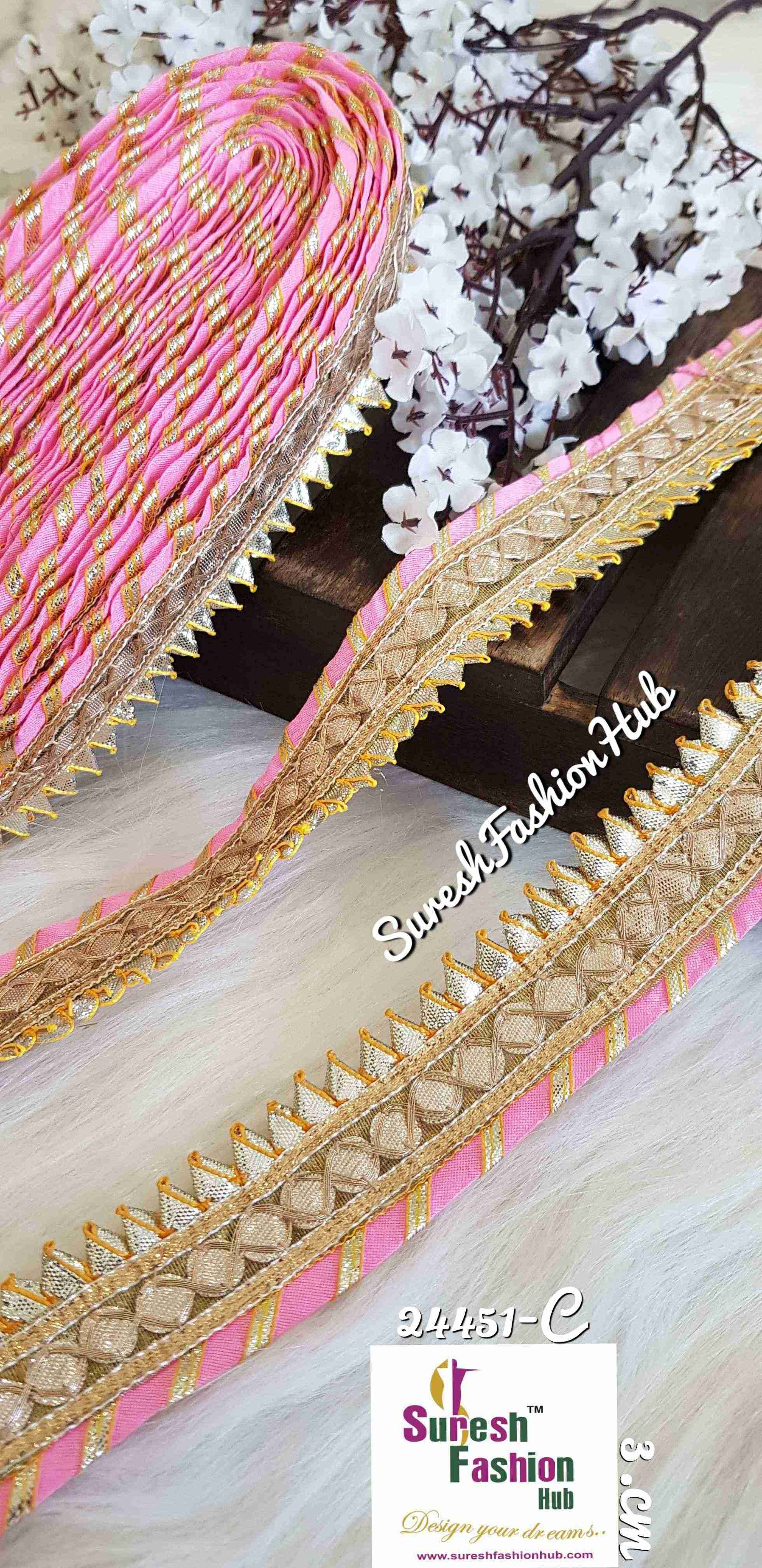 Designer Pretty Light Pink Gota Patti Trim