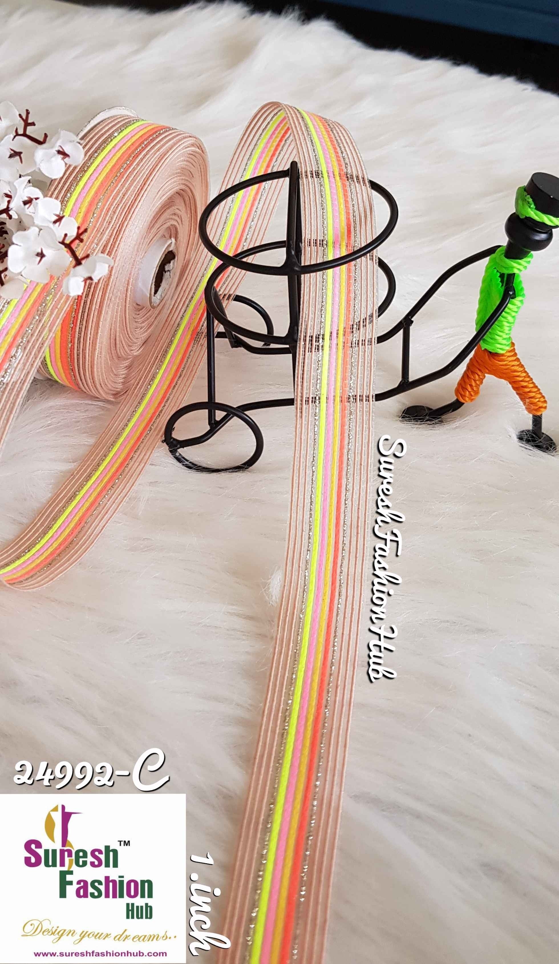 Peach & Neon Colors Mix Decorative Trim