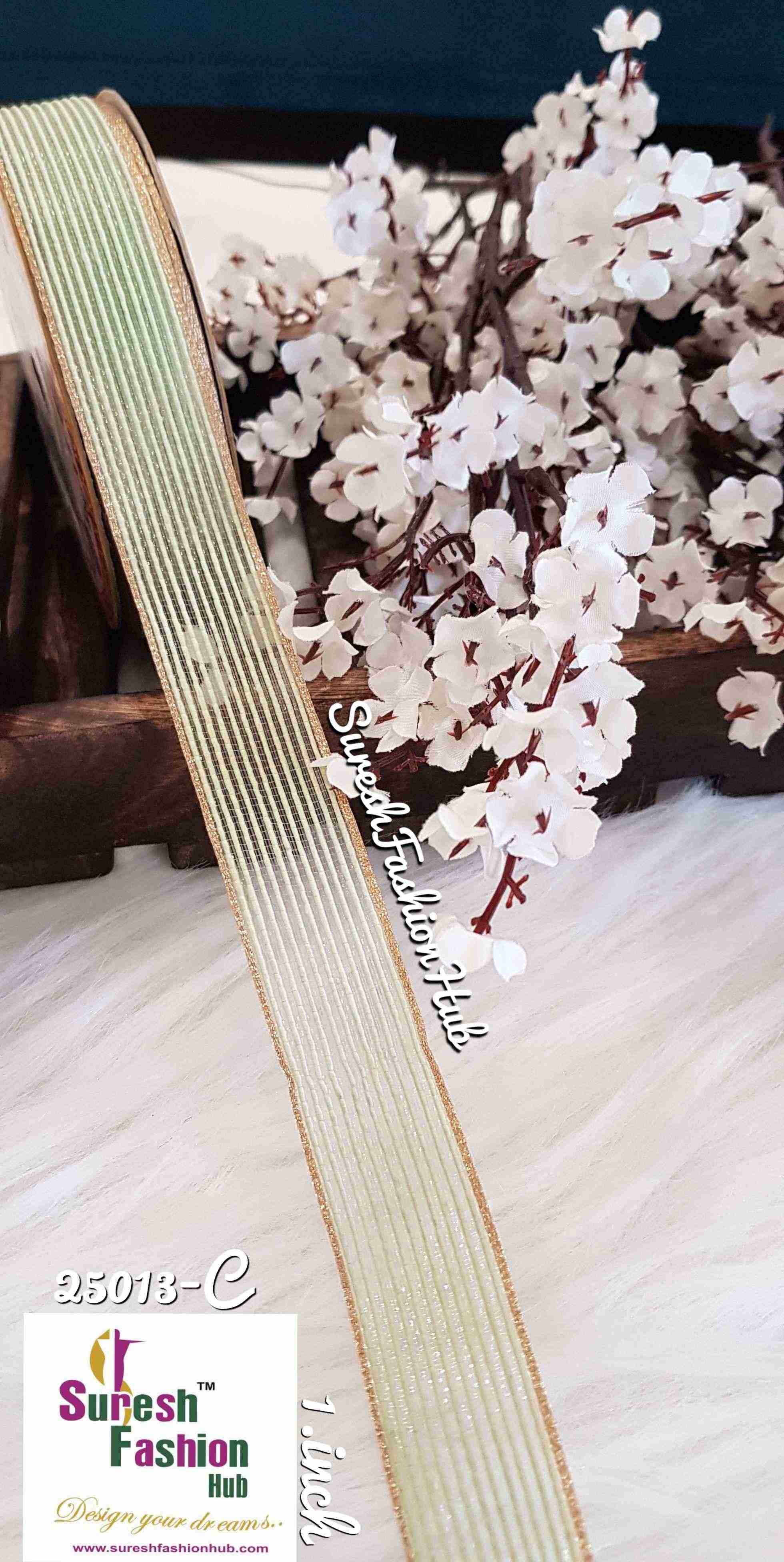 Pastel Green Color Decorative Thick Strap Trim
