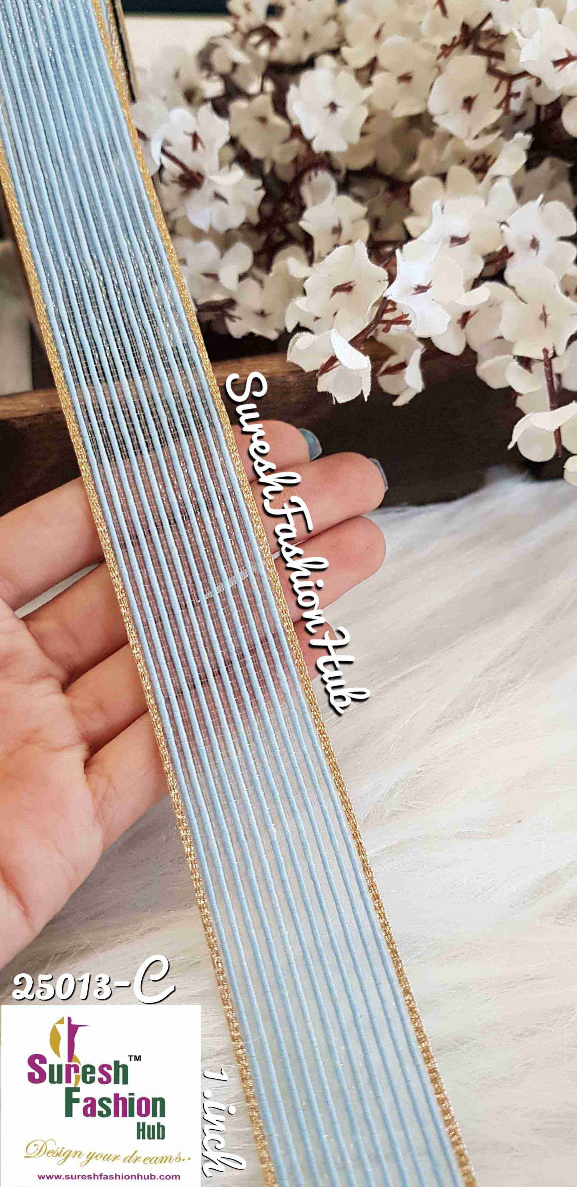 Sky Blue Color Decorative Thick Strap Trim