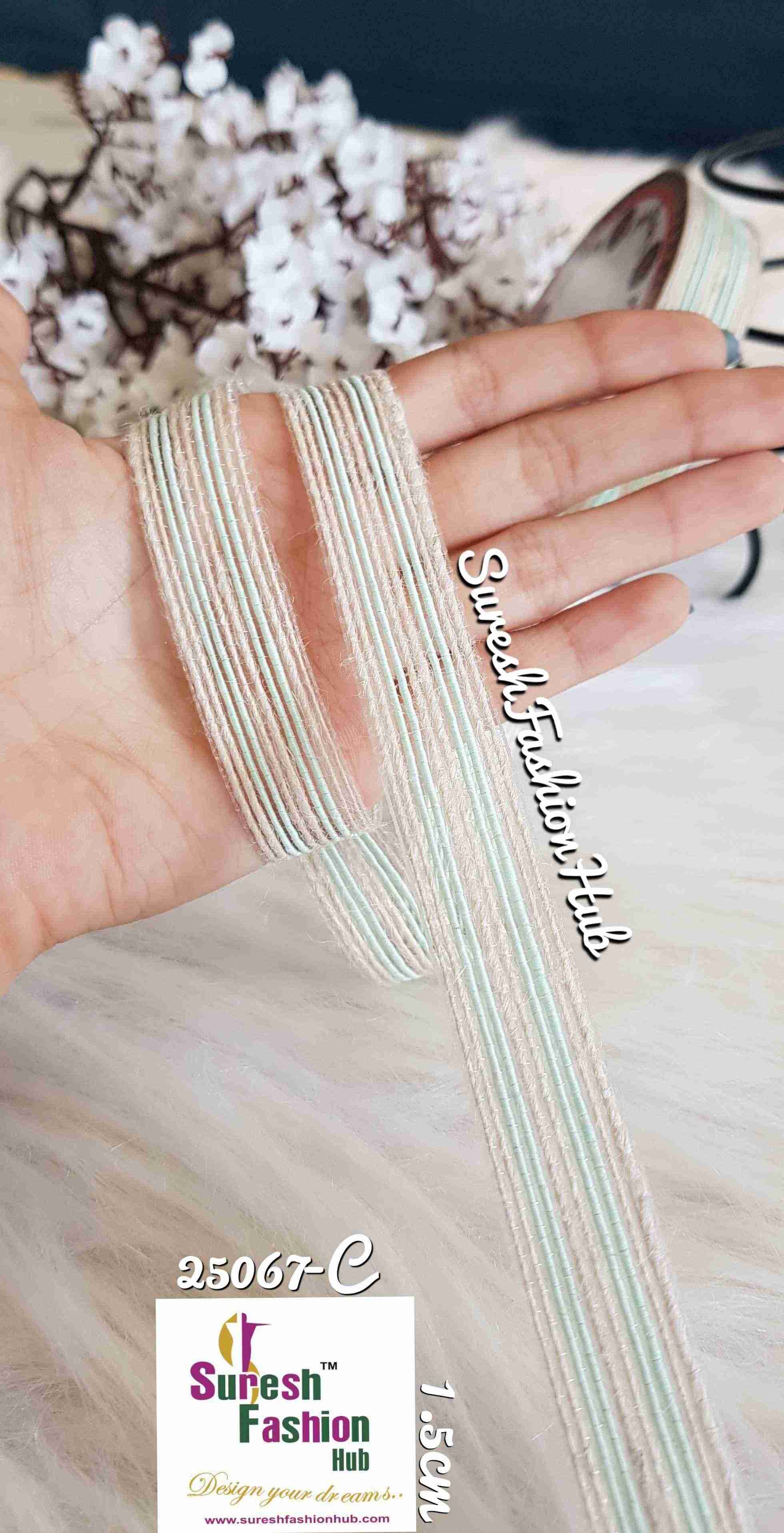 Pastel Blue & White Stripes Thin Trim