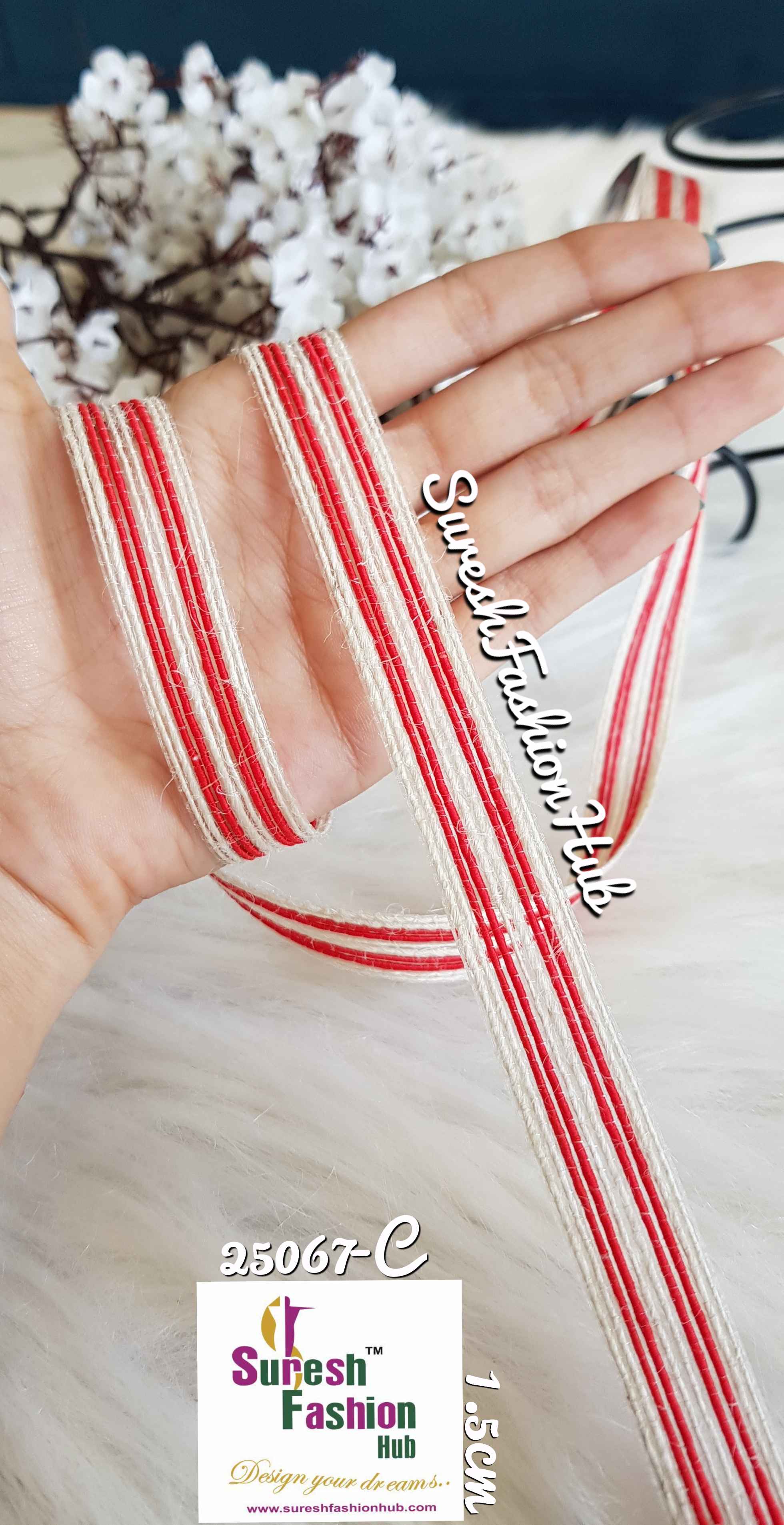 Red & White Stripes Thin Trim