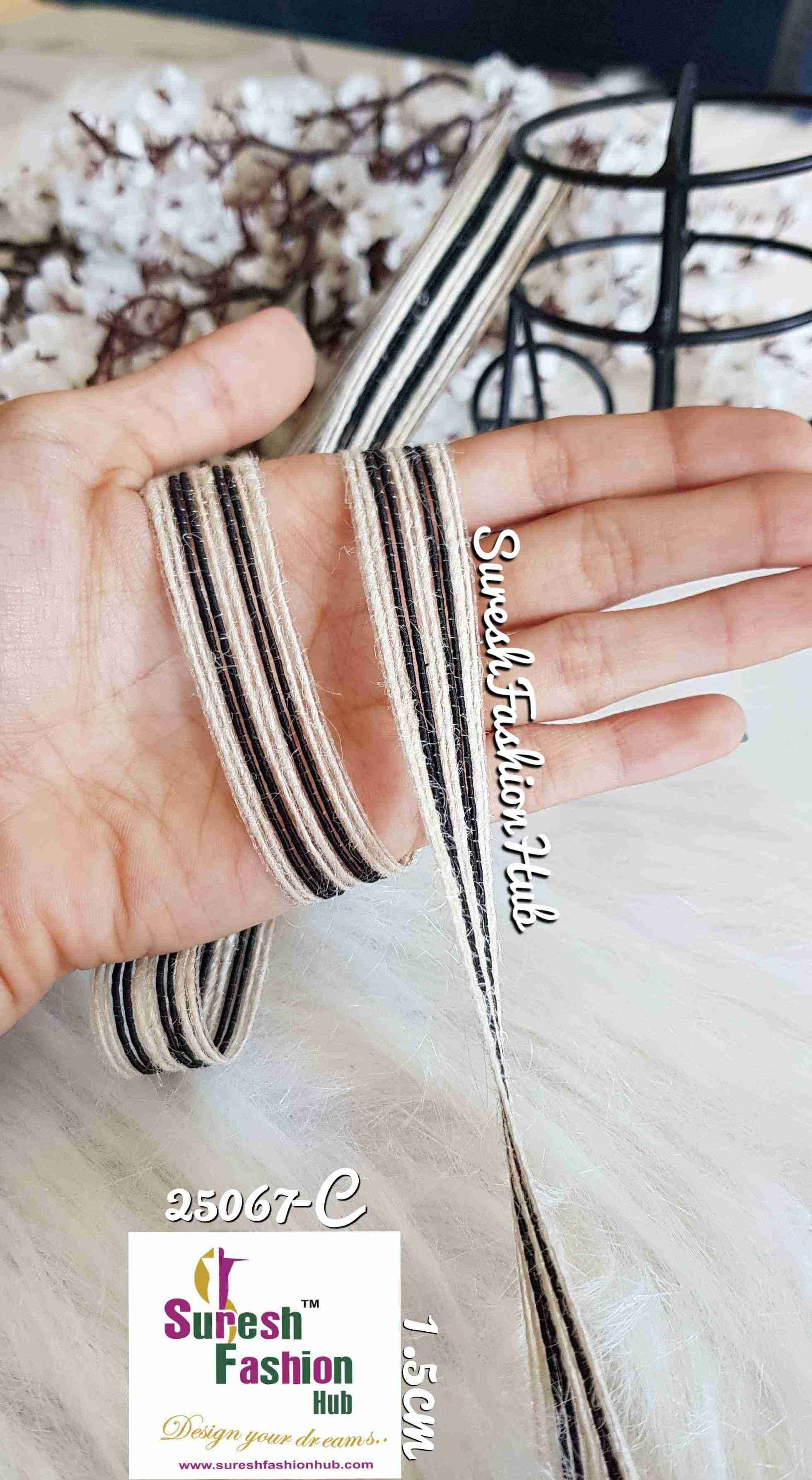 Black & White Stripes Thin Trim