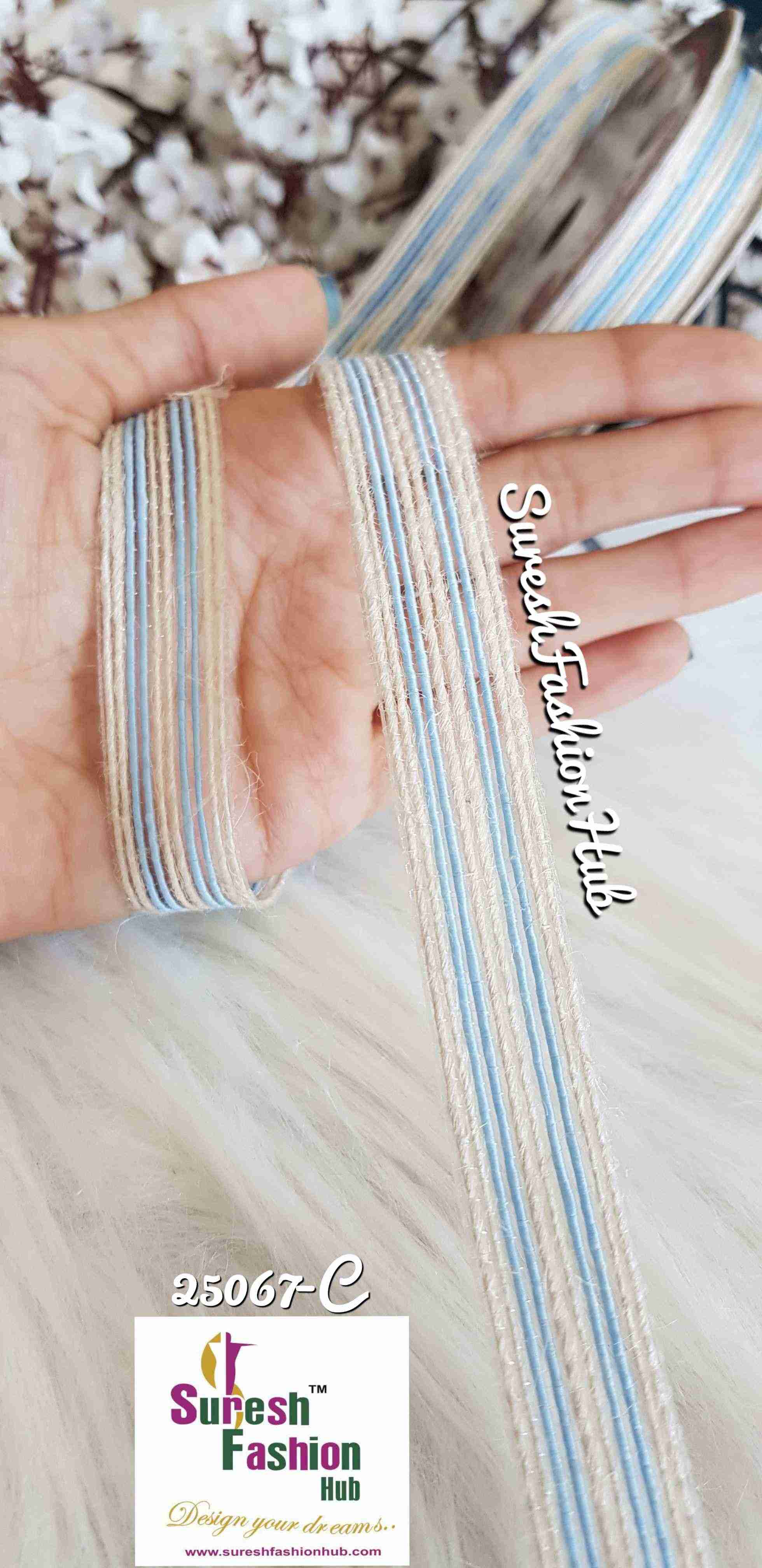 Baby Blue & White Thin Trim