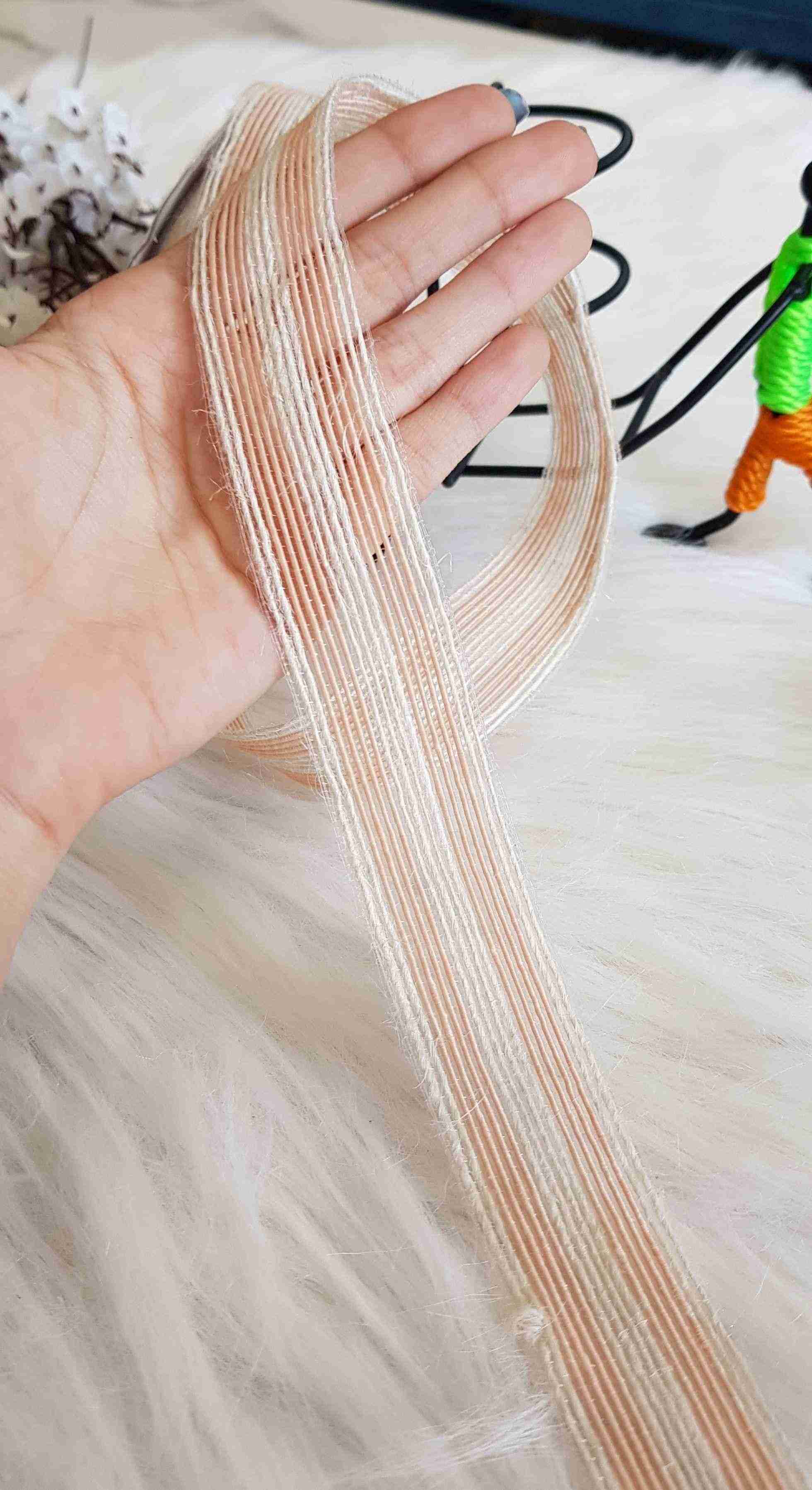 Peach & White Stripes Delicate Trim