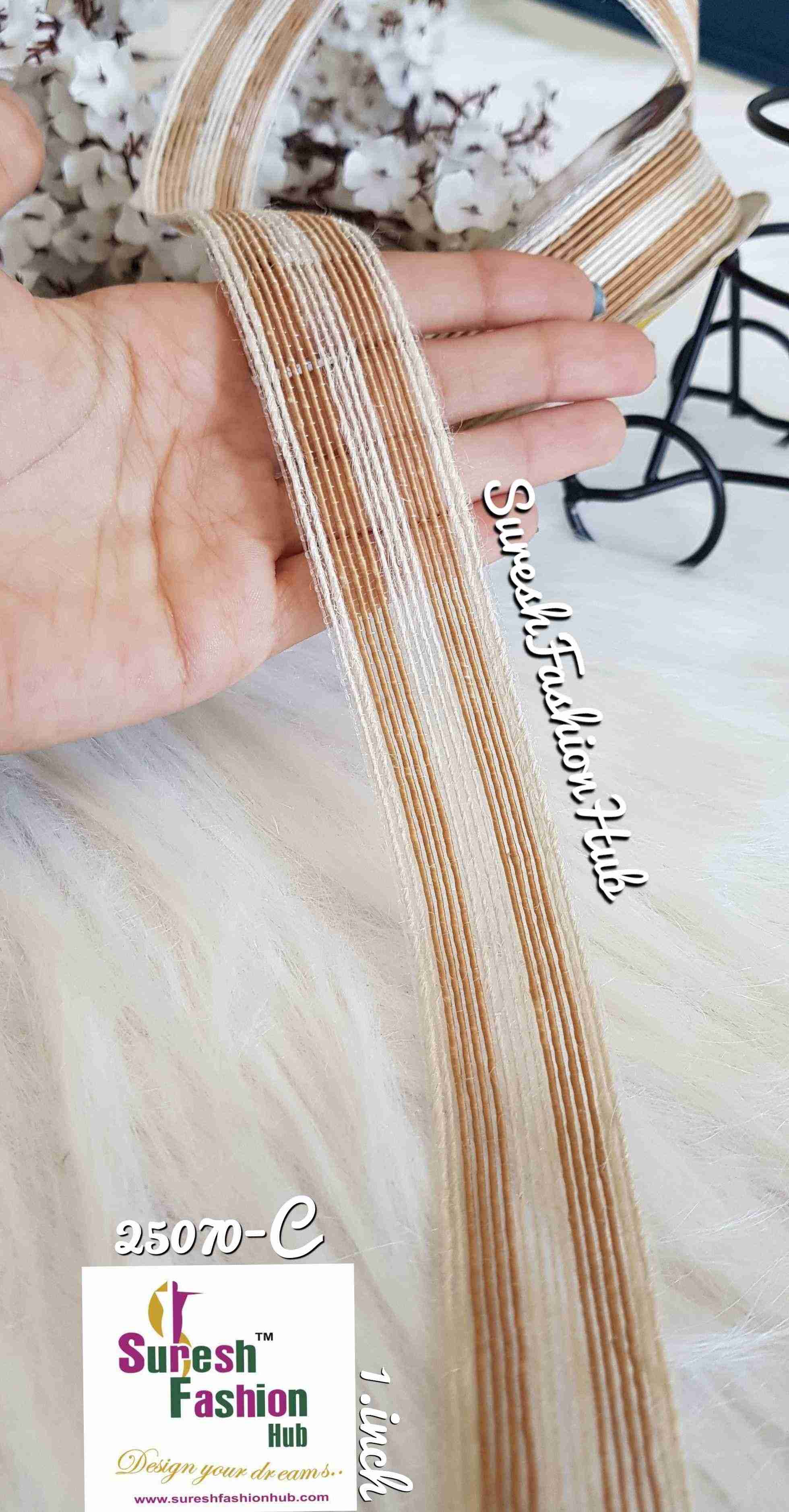 Brown & White Stripes Delicate Trim