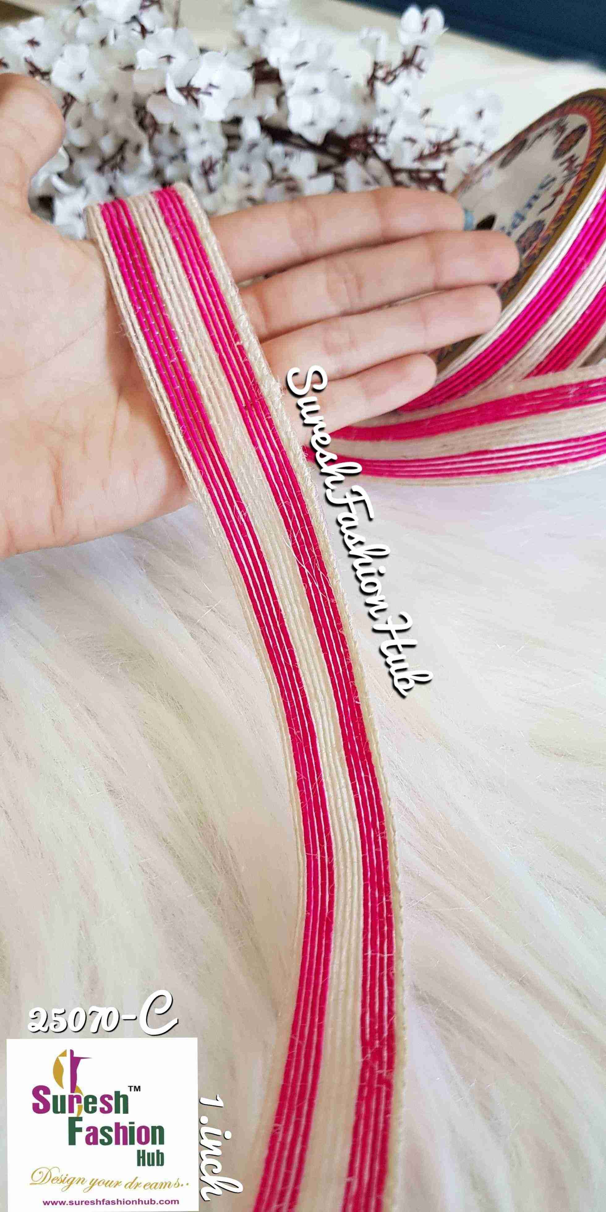 Pink & White Stripes Delicate Trim