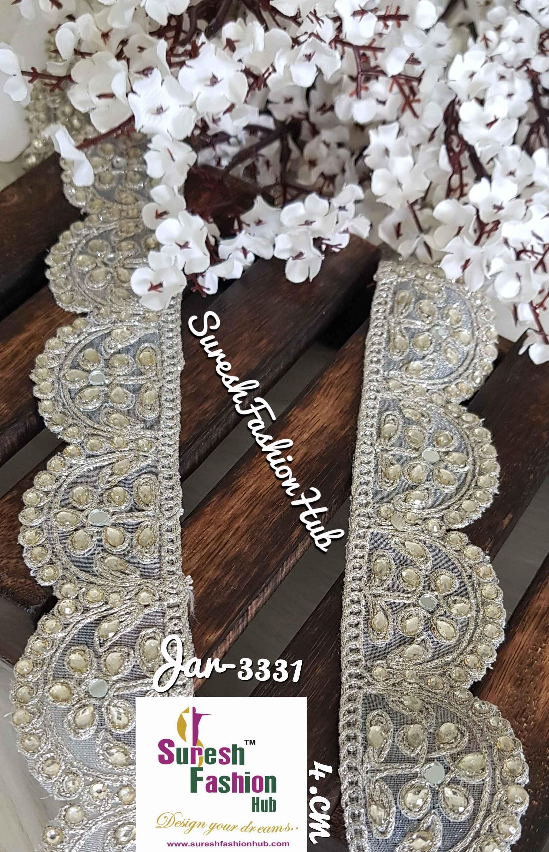 Silver Domes Embellished Trim