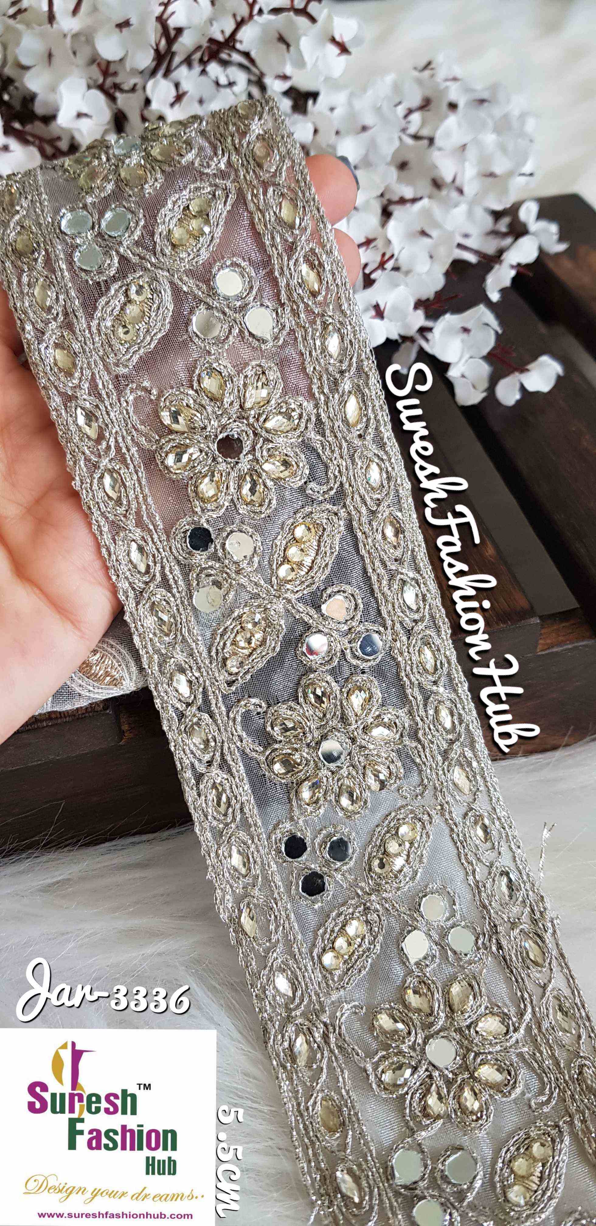 Flower Mirror Inlays Embellished Trim