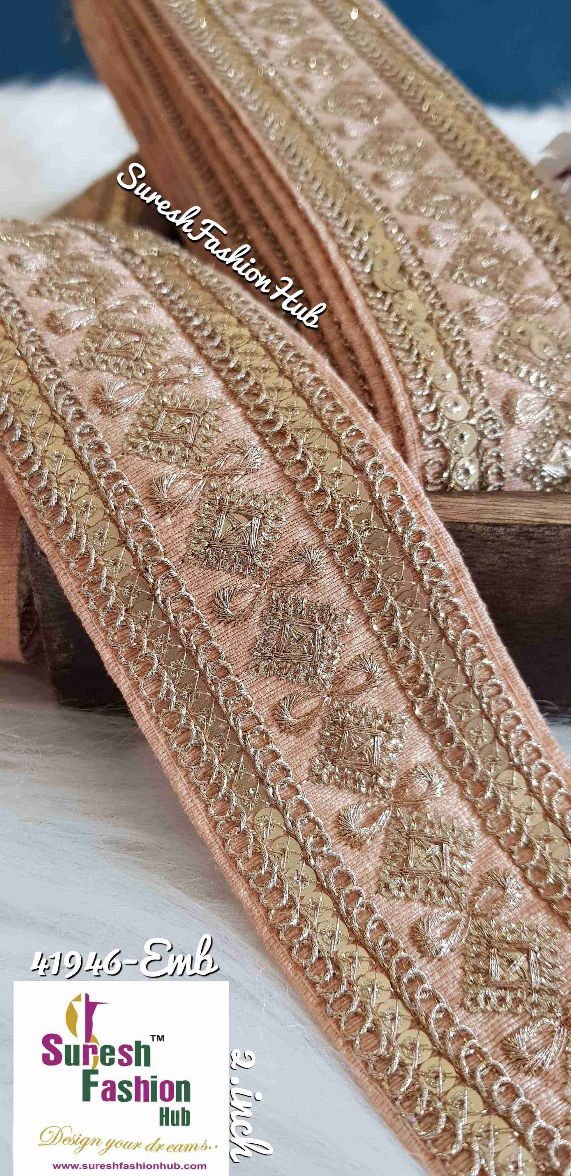 Papa Don't Peach Embroidered Trim