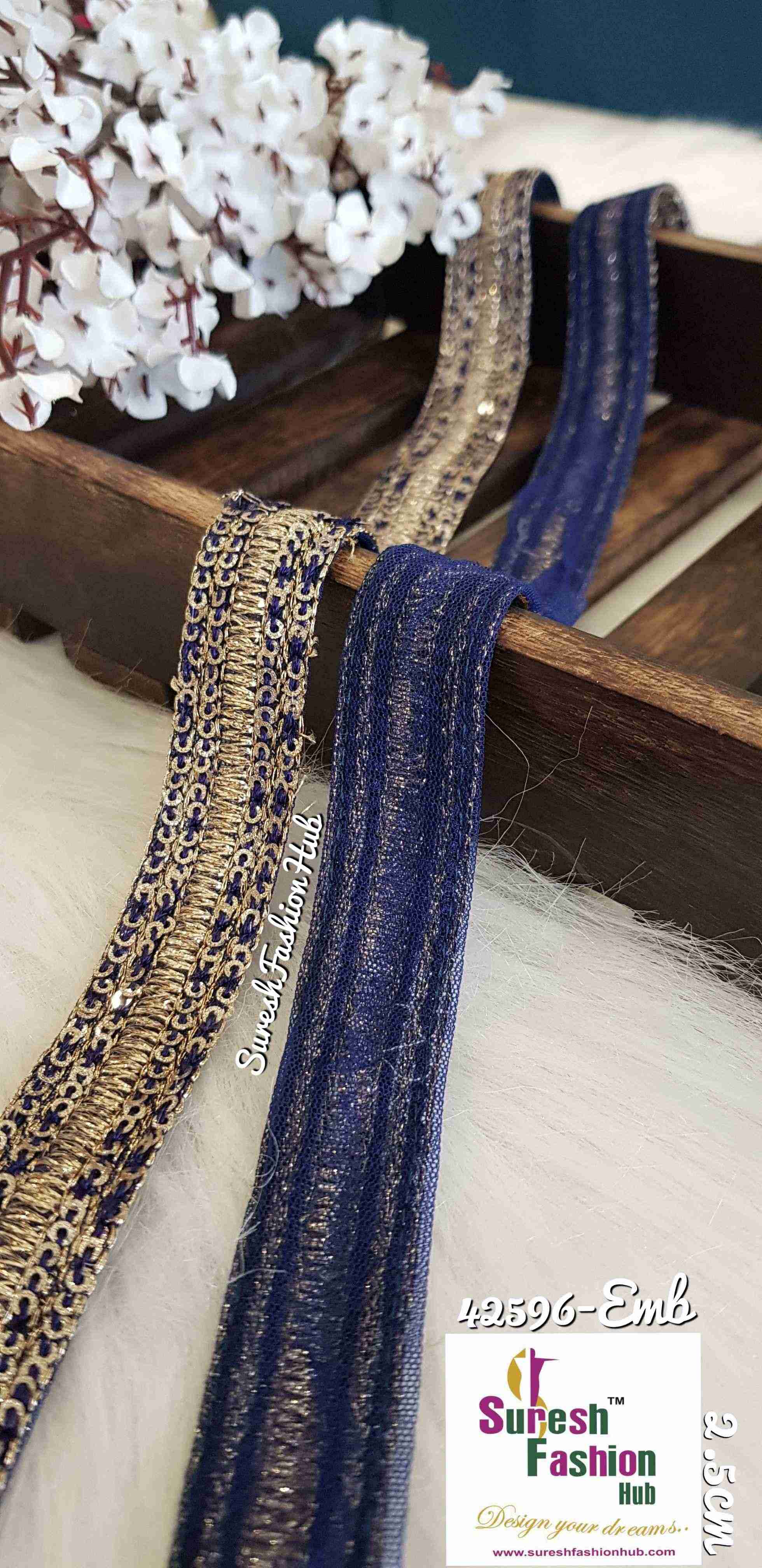 Oh so blue bridal embroidered trim