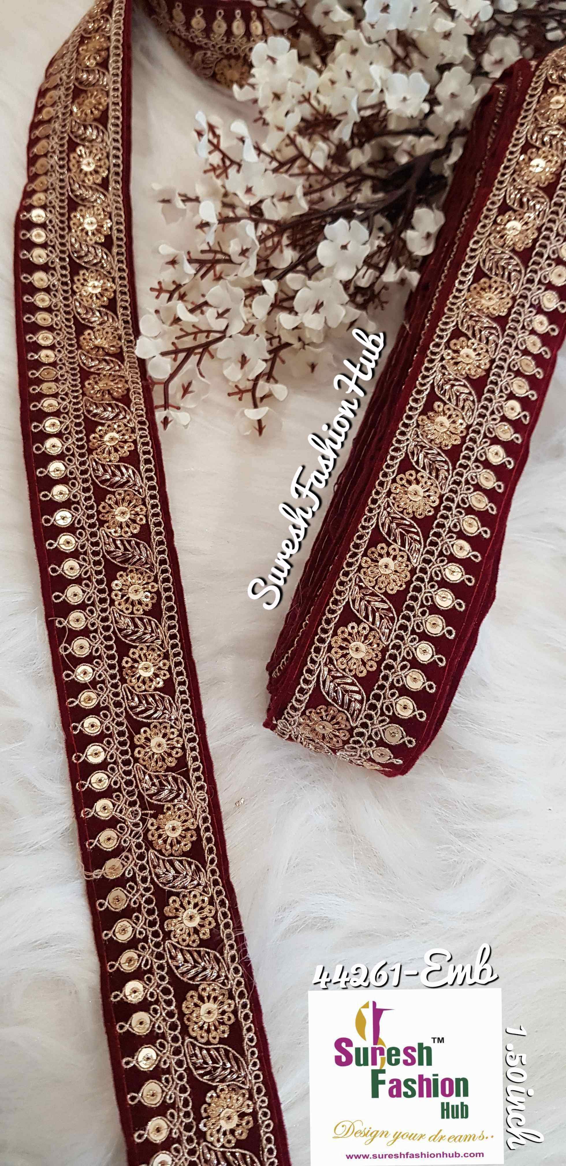Vermillion Luxurious embroidered trim