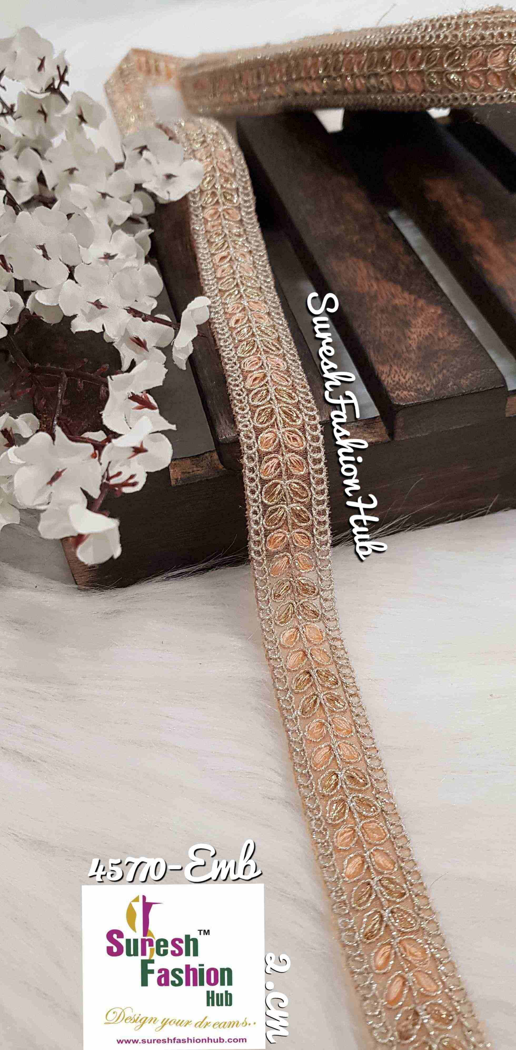 Papa Don't Peach Embroidered Trim