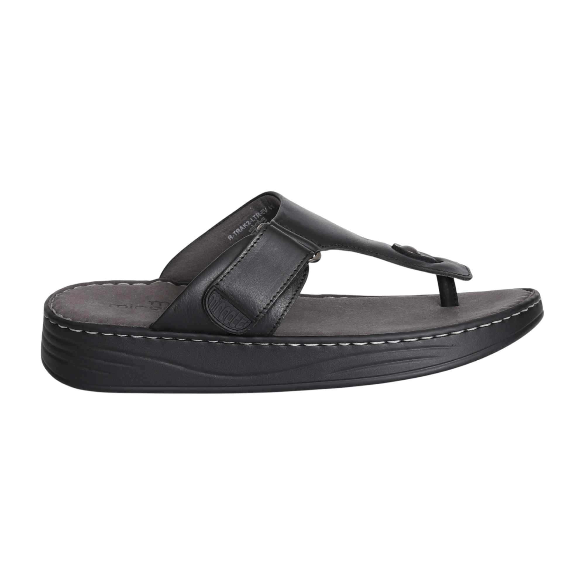 Men Sleek Edge Black Comfort Thongs