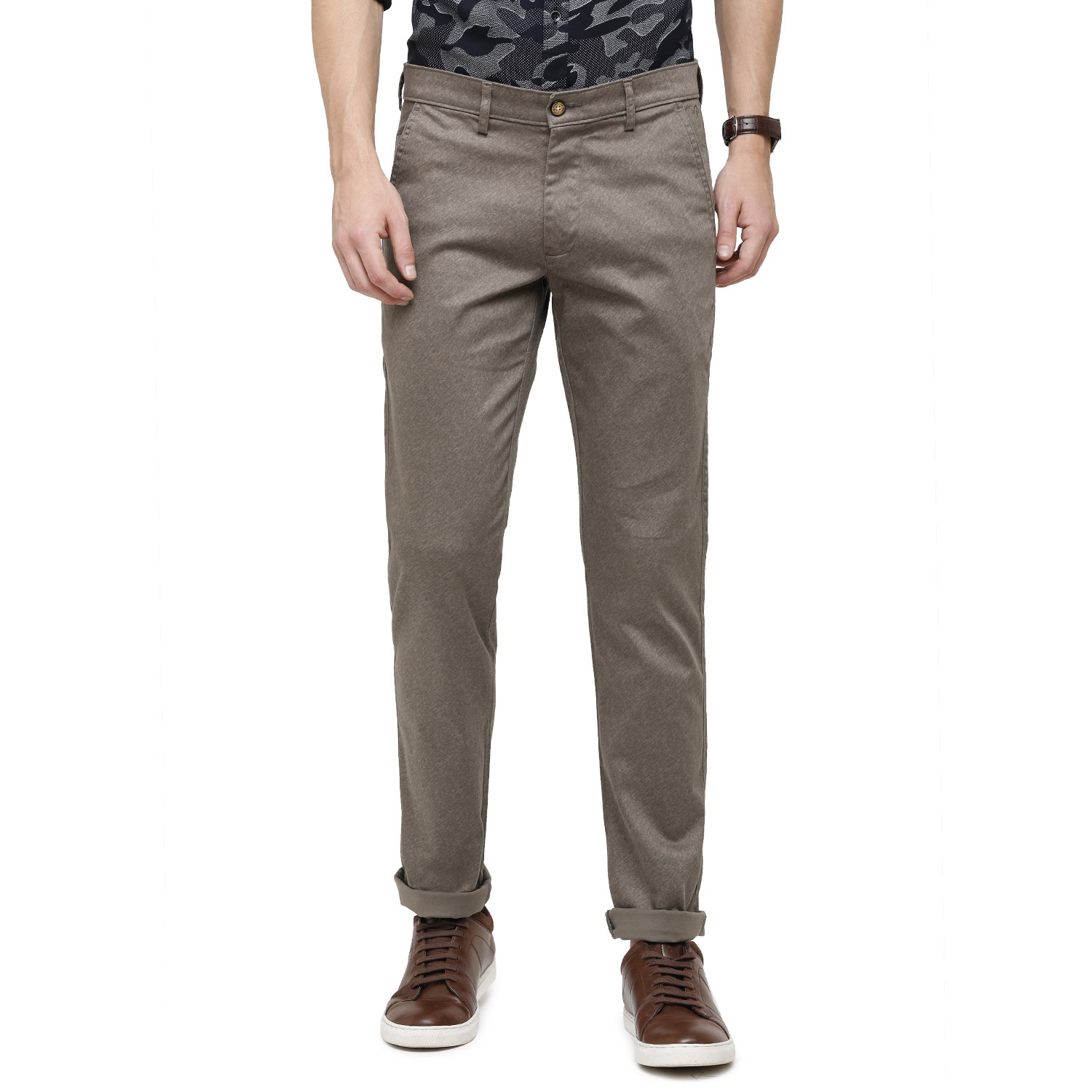 Swiss Club Mens Solid Comfort Fit 98% Cotton 2% Lycra Grey Fashion Trousers (T-SC-33 B-GRY-CF-LY_30INCH)