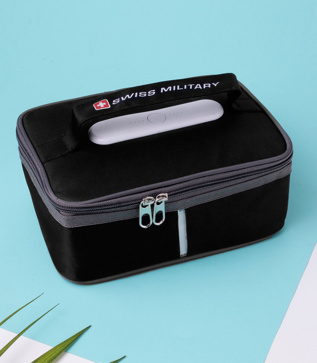 Swiss Military | Swiss Military UV Portable/Foldable Sterilizer/Disinfection Box/Bag for Mask/Mobile Phones/Jewelry/Baby Bottle/Toy/Car Key with Large Capacity- Black- SCV05 6