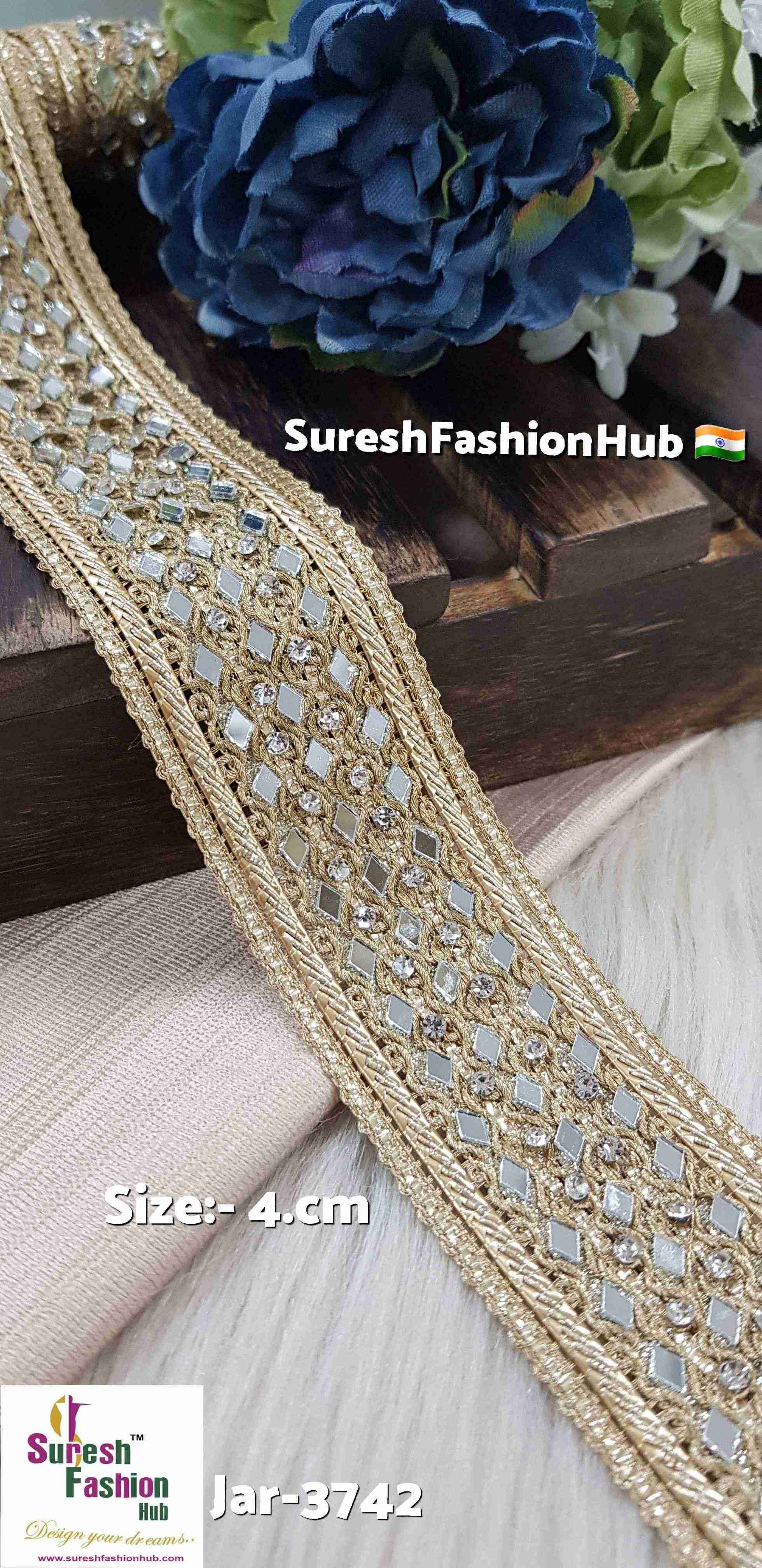 Peral Gleam Gota Zari Lace