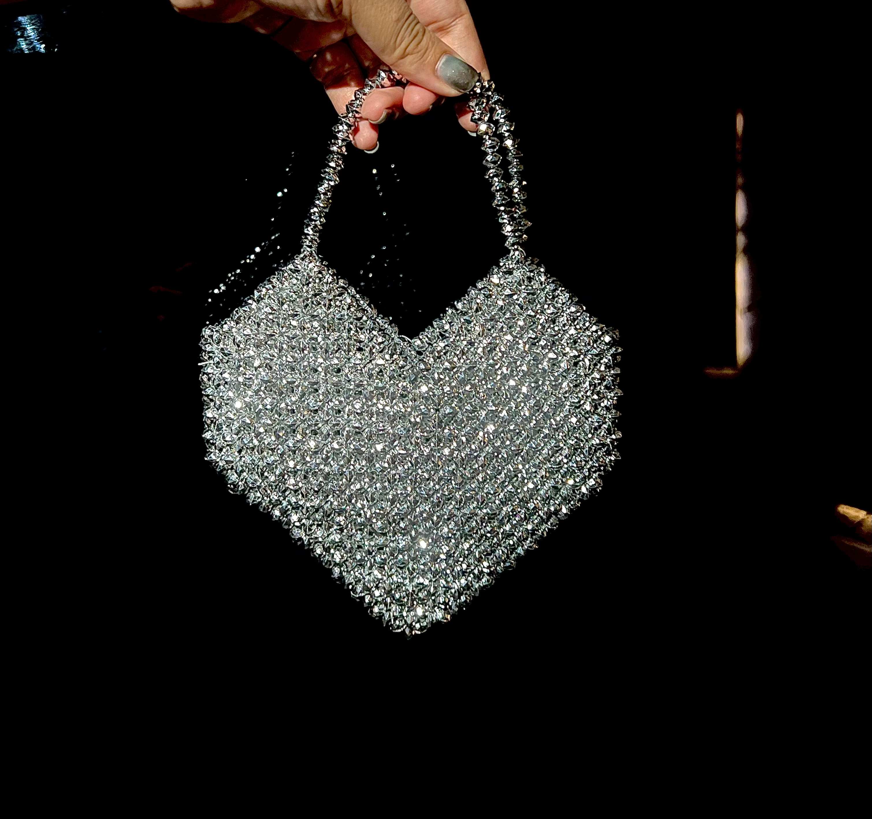 Silver Heart  Bag