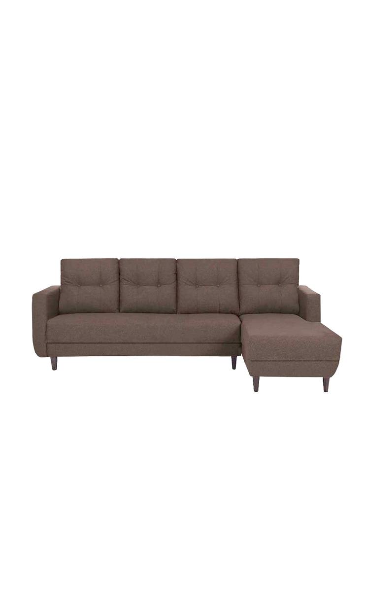 neudot Aria 6 Seater LHS Sectional Sofa in Earth Brown Colour