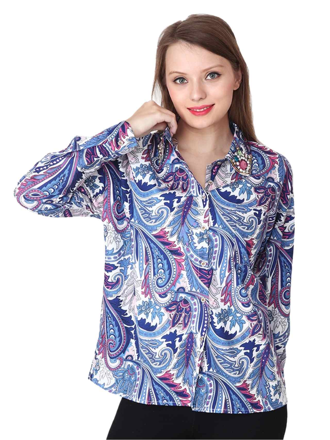 Albion Women Printed Fullsleeve Shirts