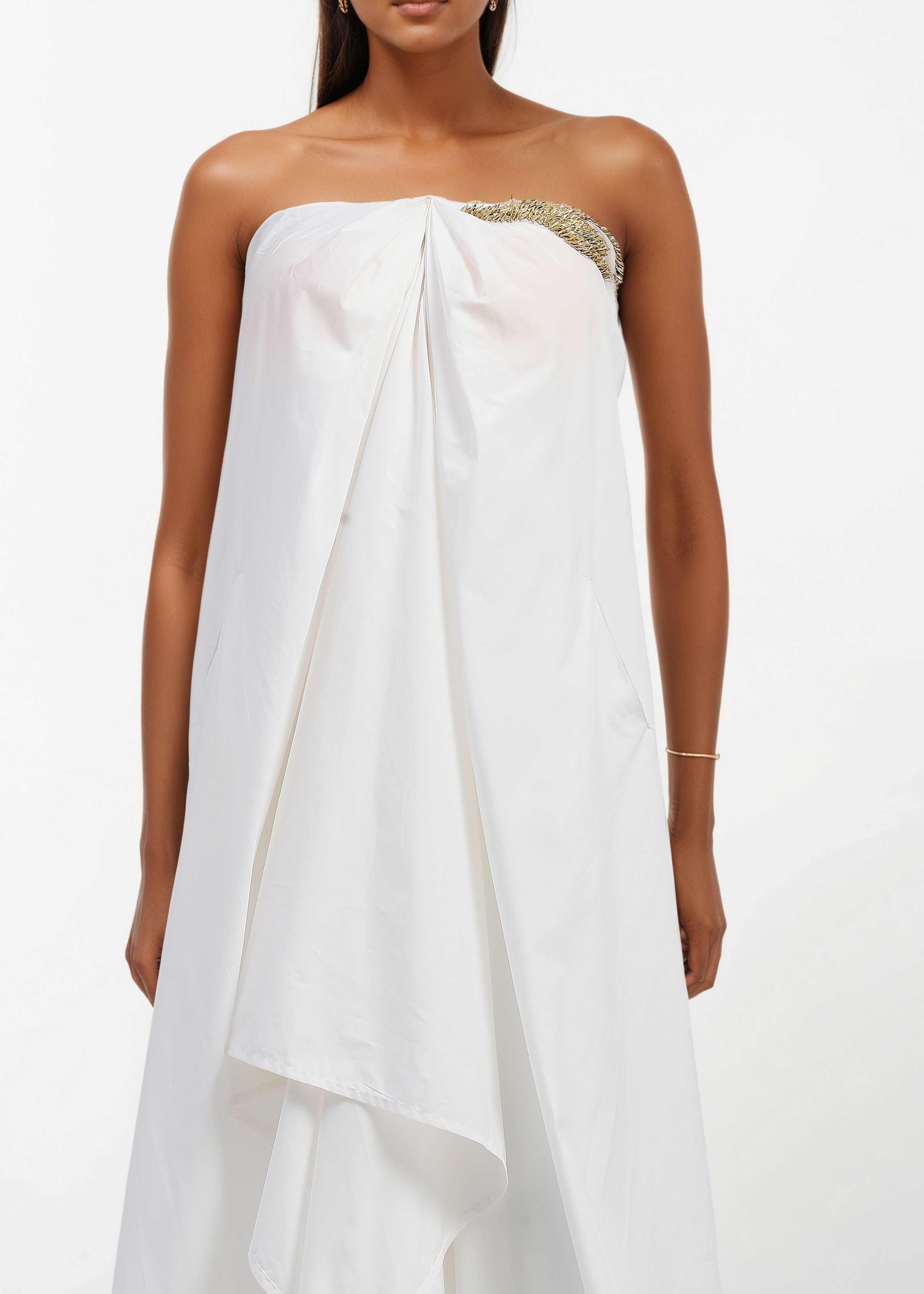 AKOK White Cotton White Tube Dress