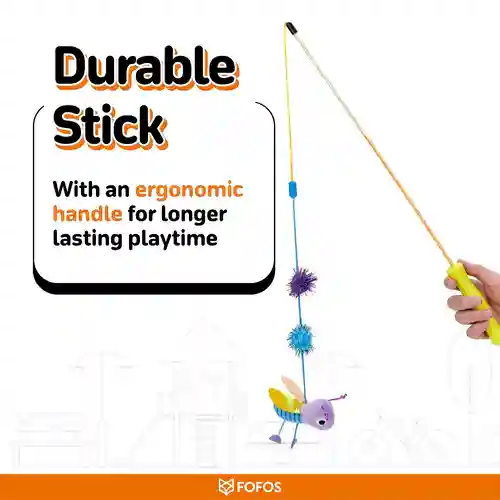 BarkButler Fofos Cat Wand Toy Replaceable Lets Fly Together