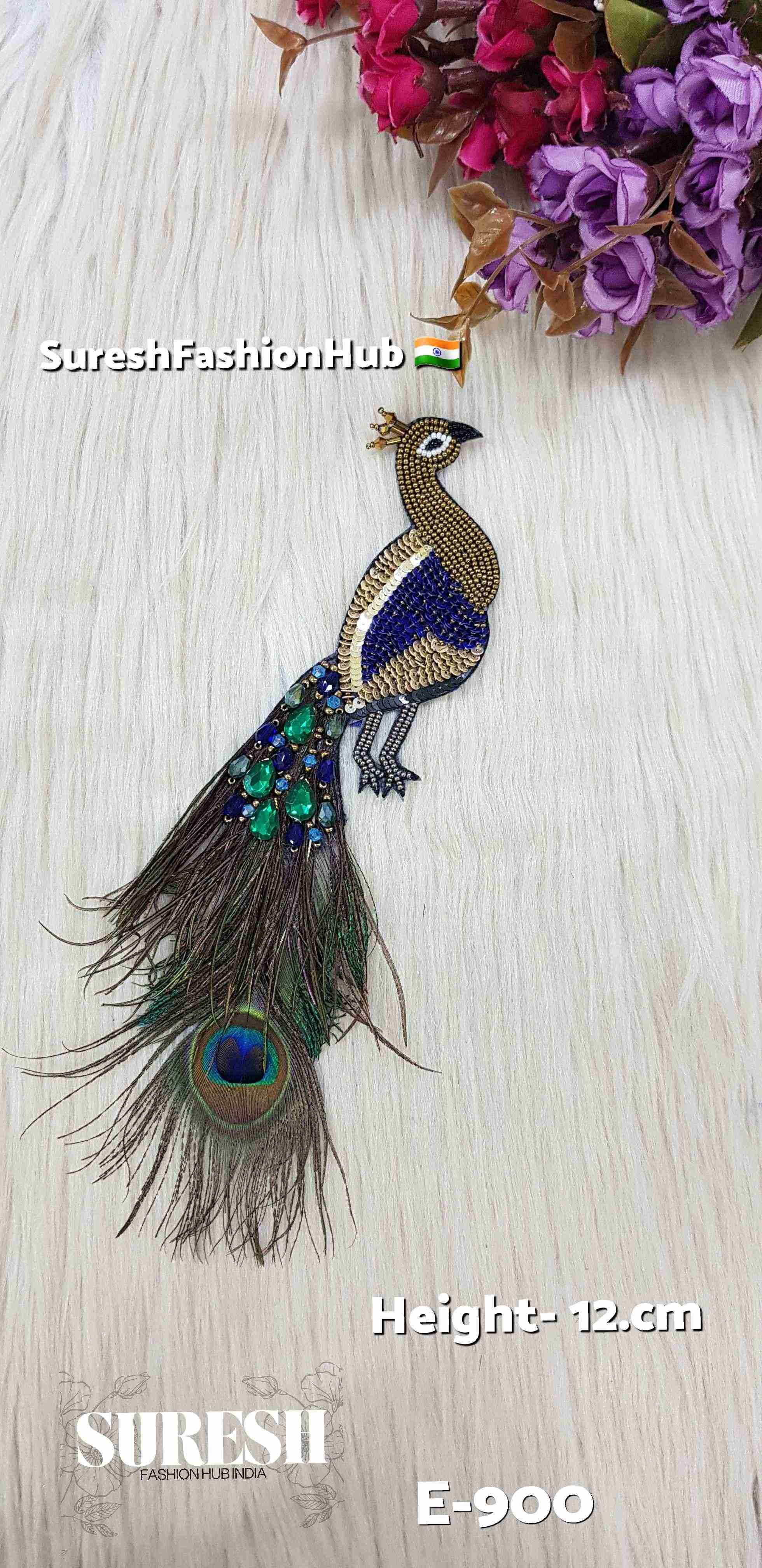 Matt Gold Peacock Patch – Right Facing | E-900