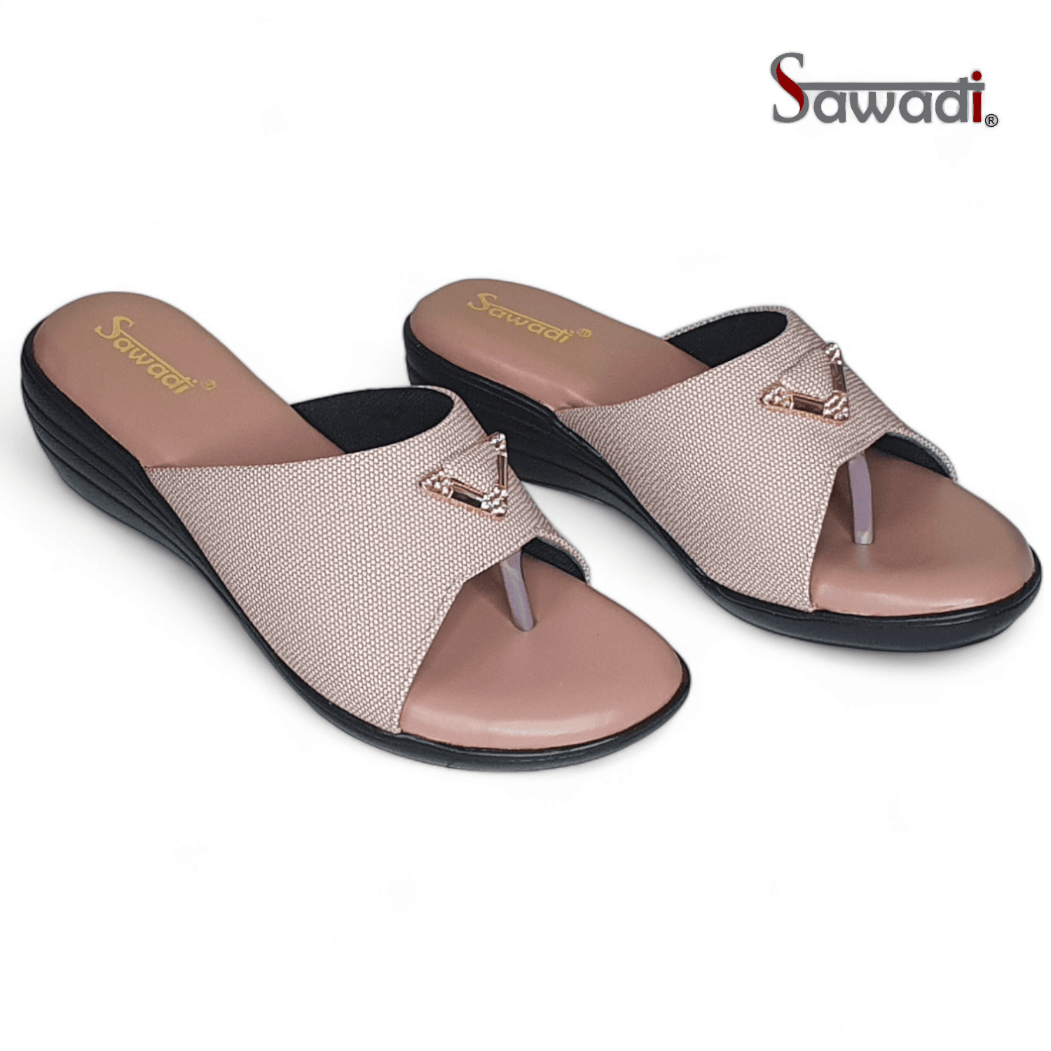 Stylish Women’s Wedge Toe-Ring Sandals – Comfortable Slip-On Footwear by Sawadi