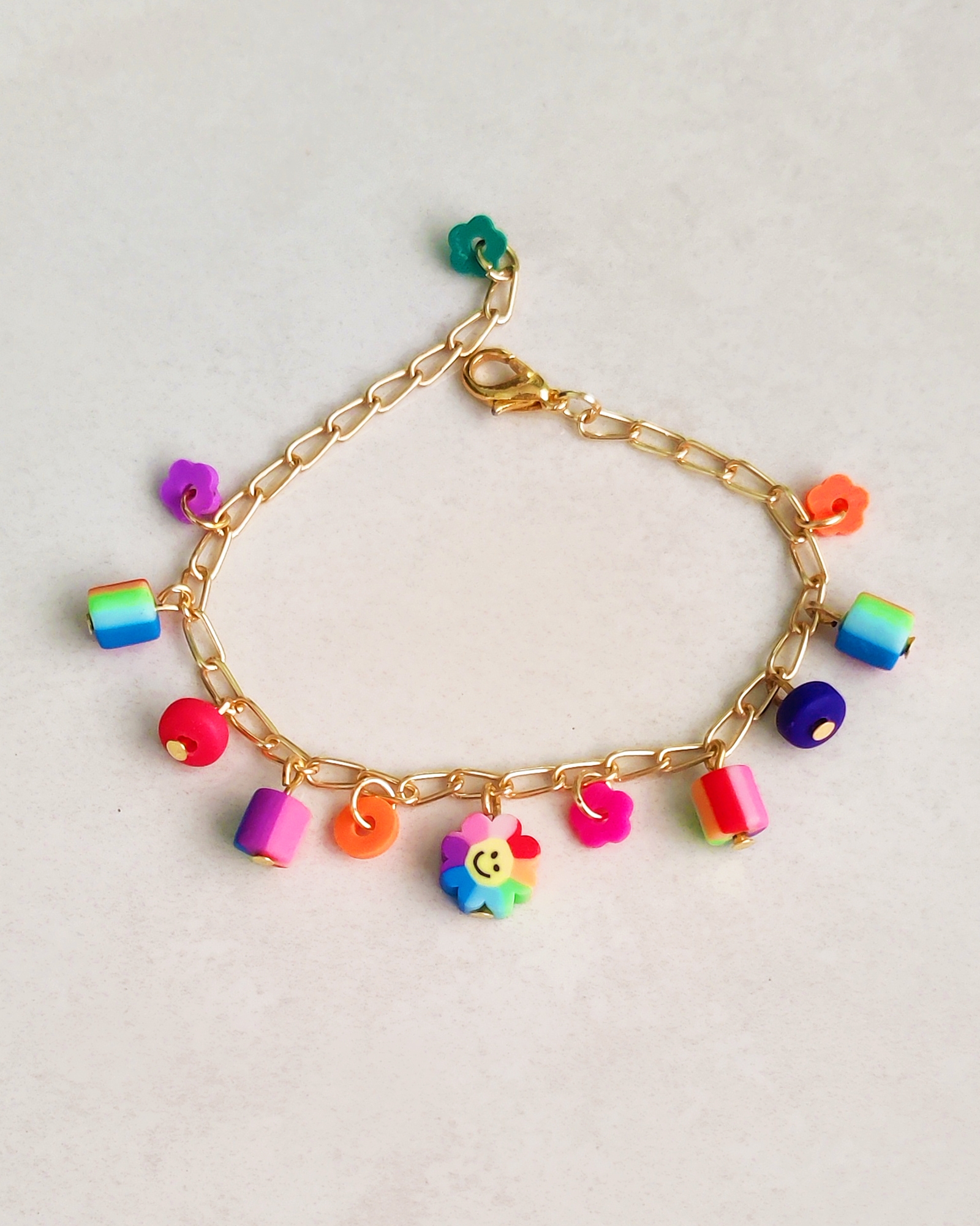 Smiley Charmed Bracelet - Multicolored