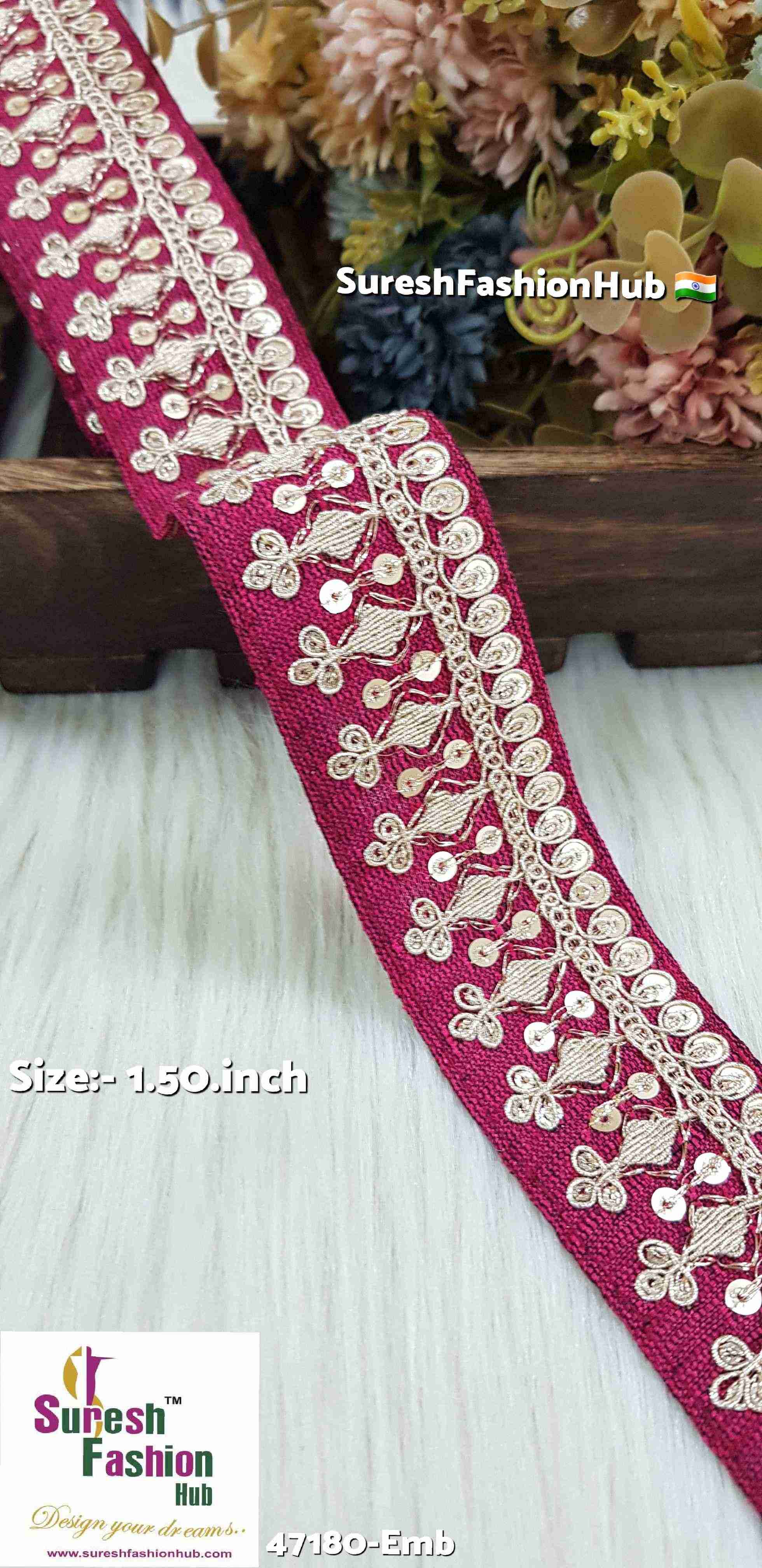 Maroon Royal Elegance Embroidered Lace