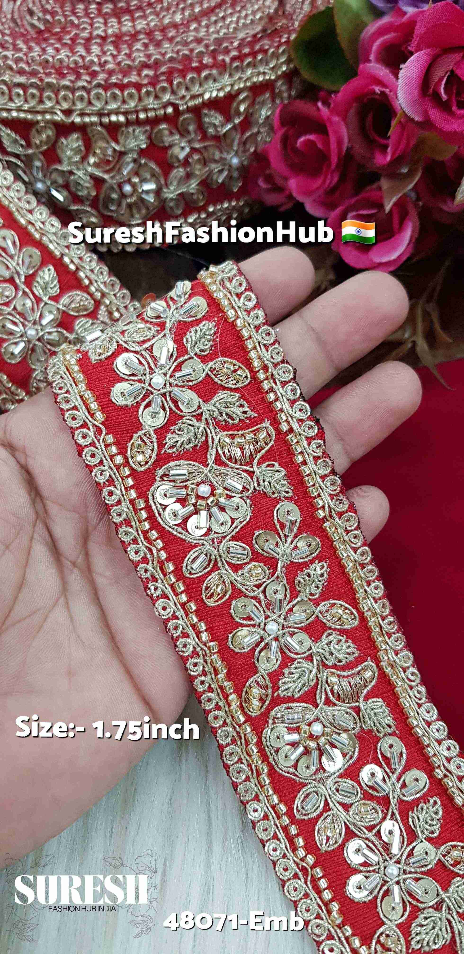 Regal Red Zari Dori Lace