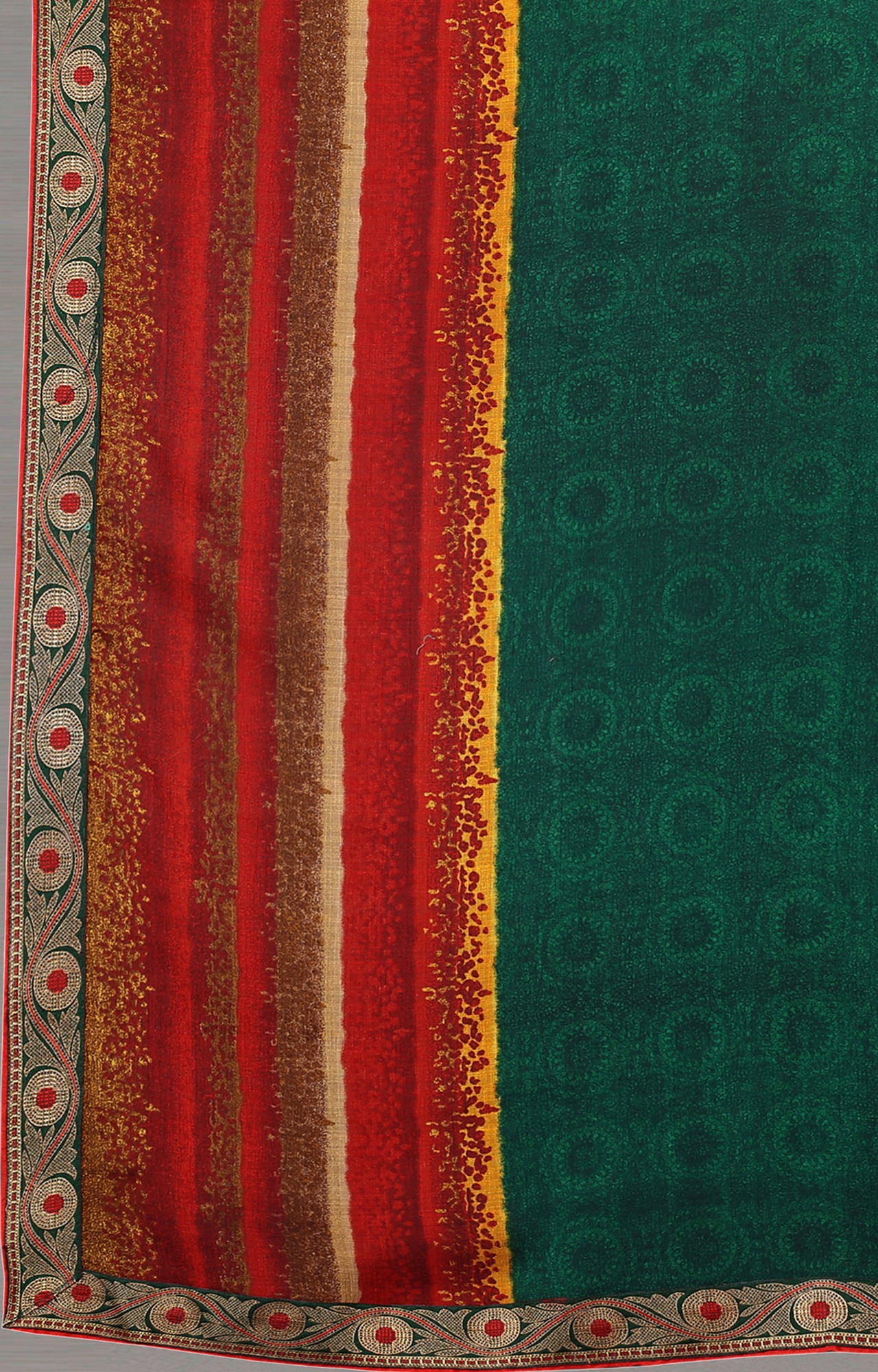 Women Dark Green Chiffon Printed Saree-S_L21SHUBHLABH31009SSR01