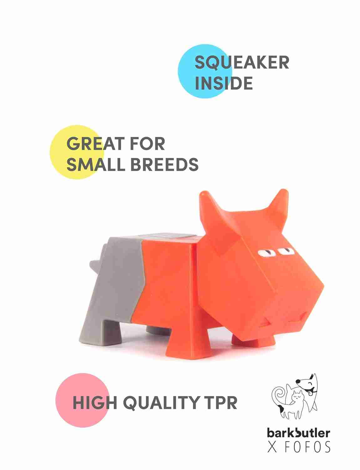Barkbutler Fofos Comic Farm Ox Toy & Football Chew Toy for Dogs