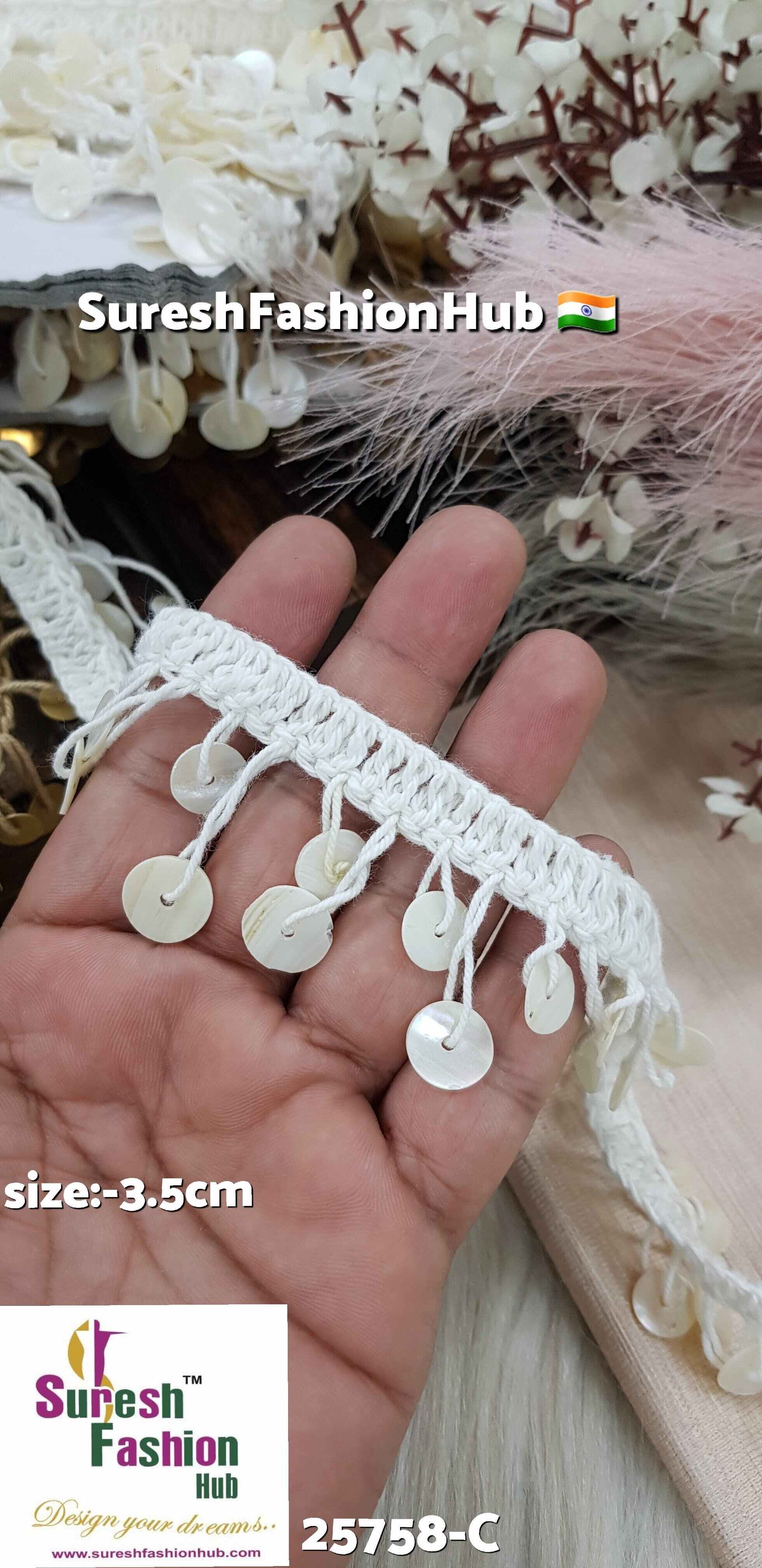Mother of Pearl Hanging Sequence Jhalar Lace