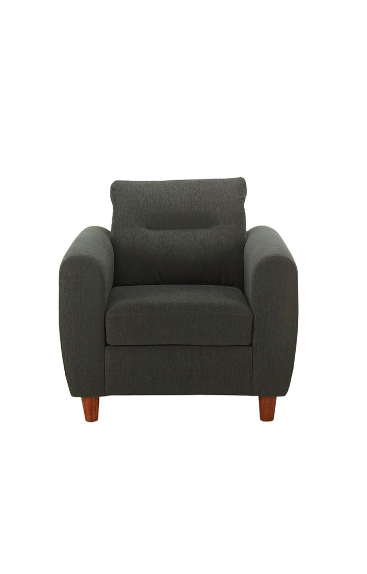 neudot Scott Sofa for Living Room |1 Person Sofa|Premium Fabric with Cushioned Armrest | Solid Wood Frame|1 Seater in Astro Grey Color