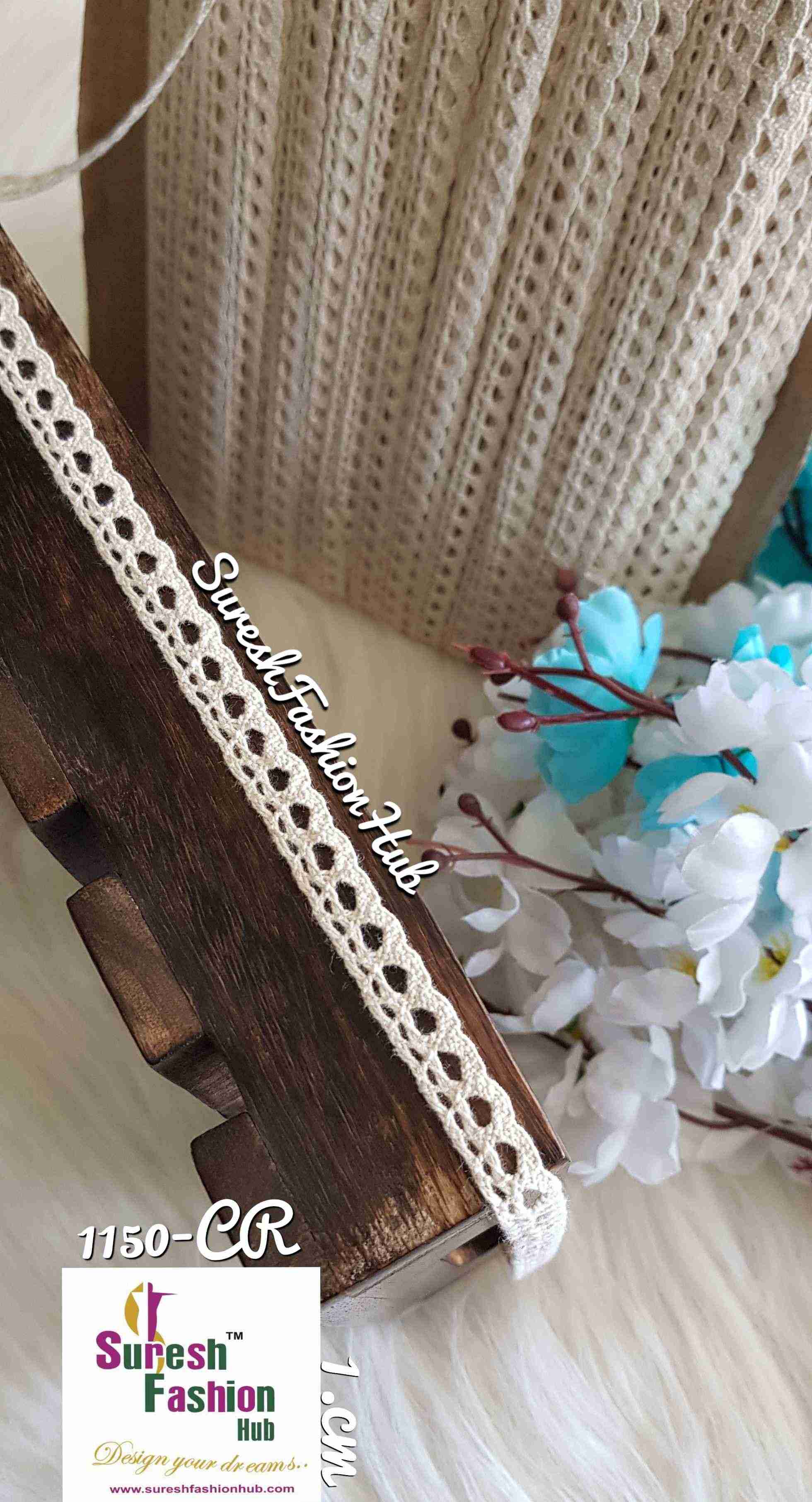 Semicircular Pattern Off-White Cotton Crotchet Trim
