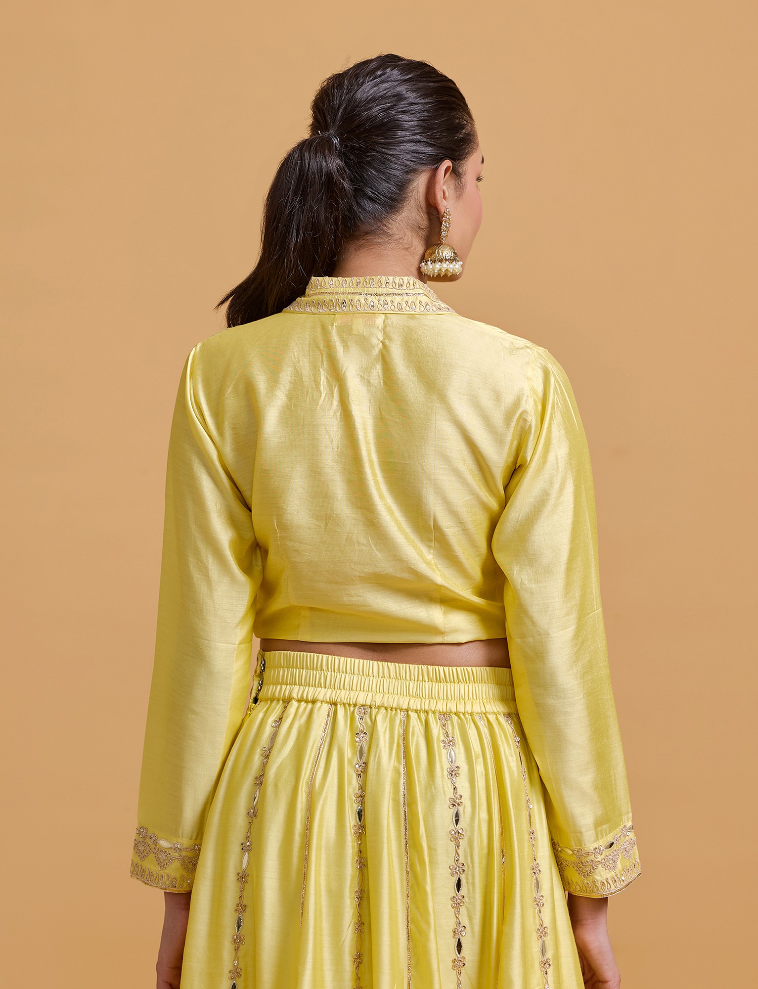 Zeenat Yellow Tie Up Blouse