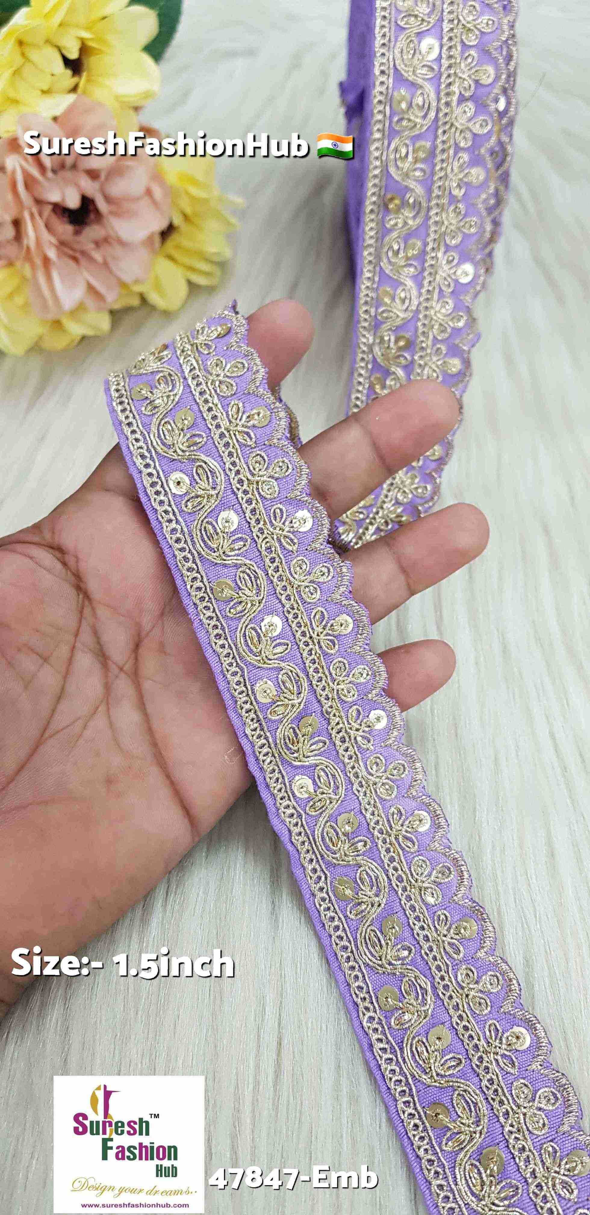 Light Lilac Pearl Dori Sequence Lace