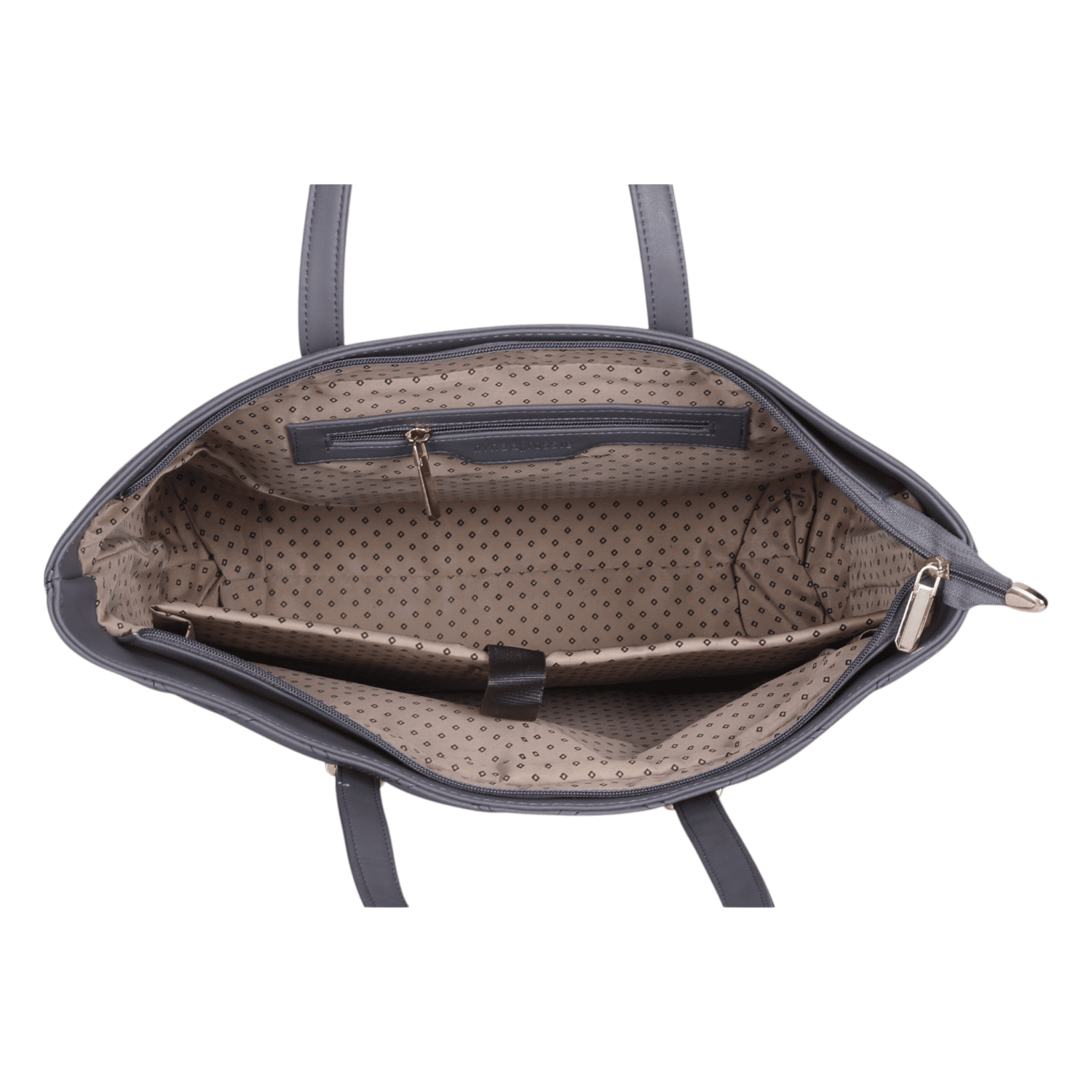 Ninaa Rossie Grey Quilted Tote Bag