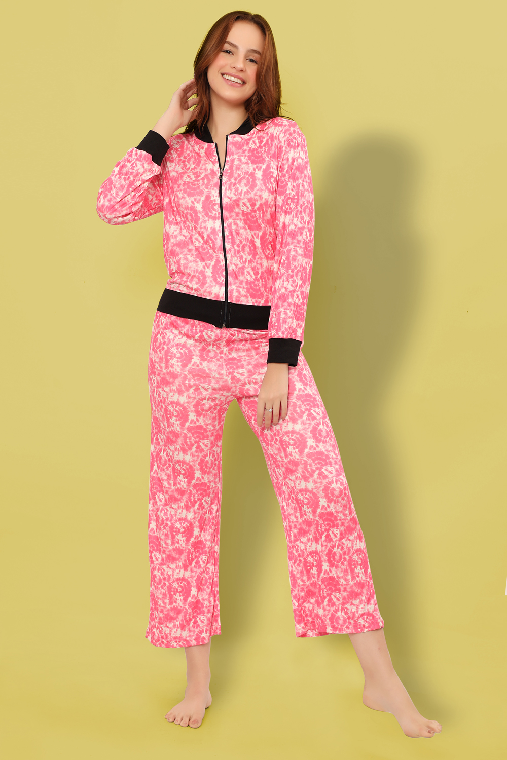 Ninos Dreams Women Flared Pants with Full Sleeves Jacket Coord Set-Pink
