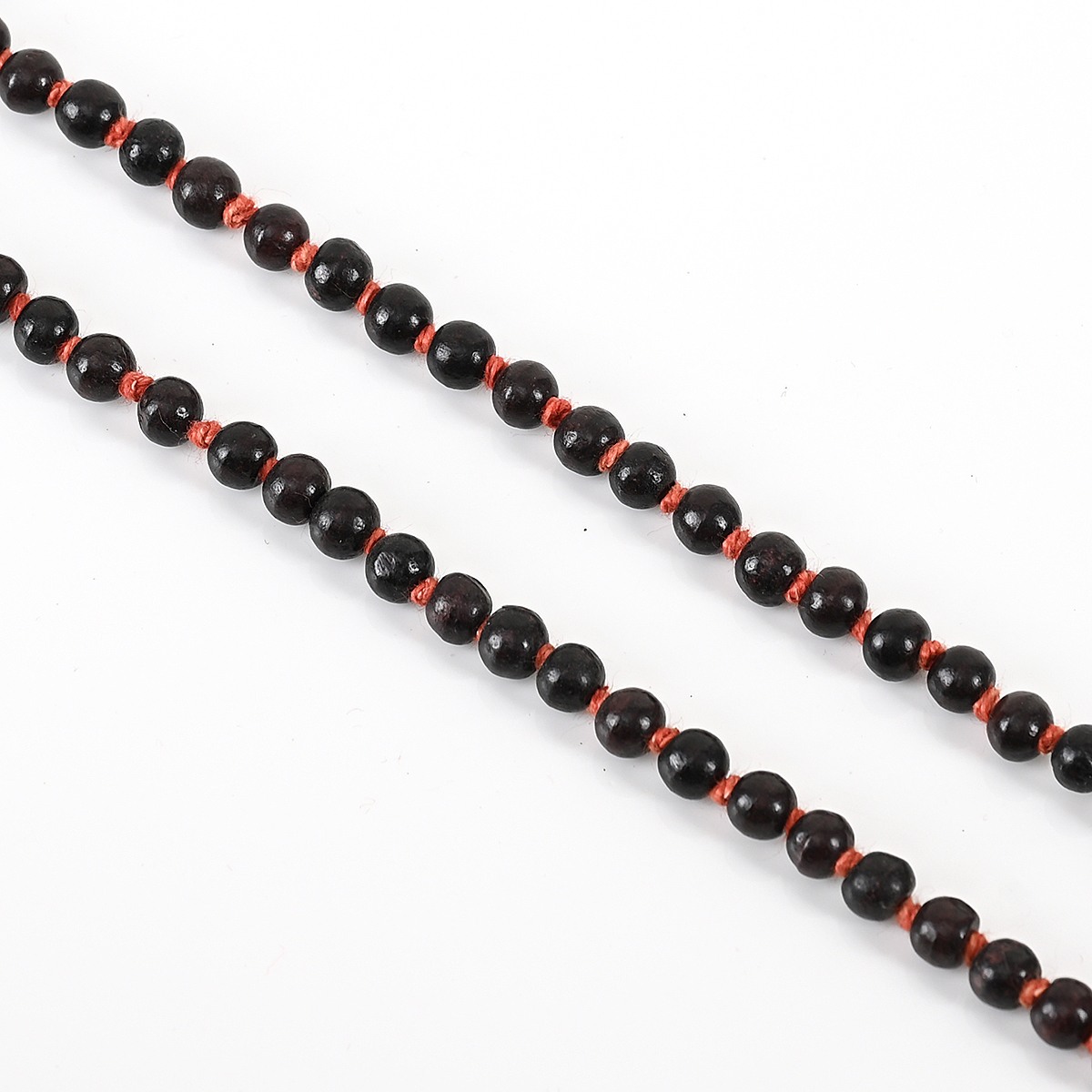 Shiv Ratan Kendra Genuine Red Chandan / Rakt Chandan Mala, Natural & Unpolished, For Prayer & Jap II Length 35-40 CM II Weight: 16-20 Grams II