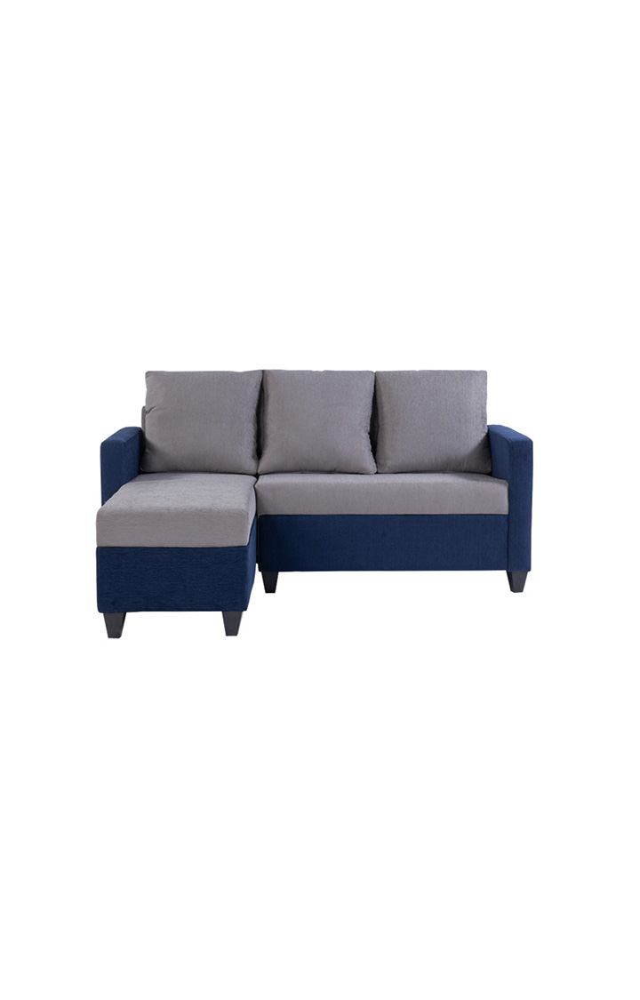 neudot Saya RHS Sectional Sofa for Living Room |4 Person Sofa| Premium Fabric with Cushioned Armrest | 12 Months Warranty| Solid Wood Frame| 4 Seater in Saya Duo Blue Color DIY(Do-It-Yourself)