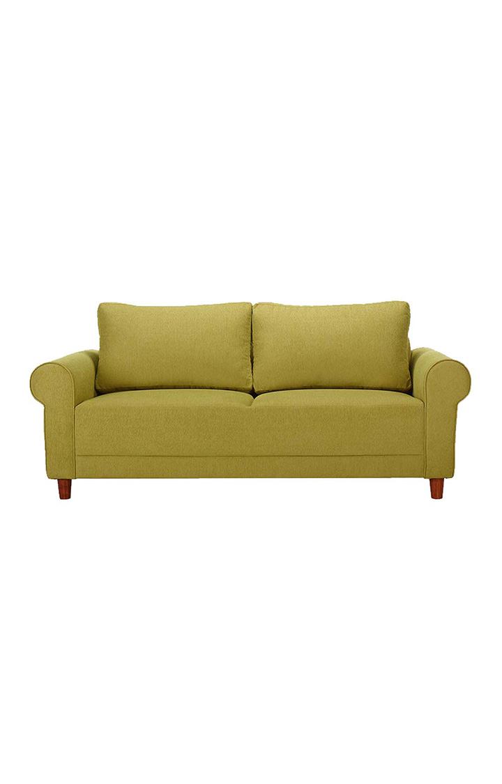 neudot Melody Sofa for Living Room |3 Persons Sofa|Premium Fabric with Padded Cushioned Armrest | Solid Wood Frame|3 Seater in Mellow Green Color