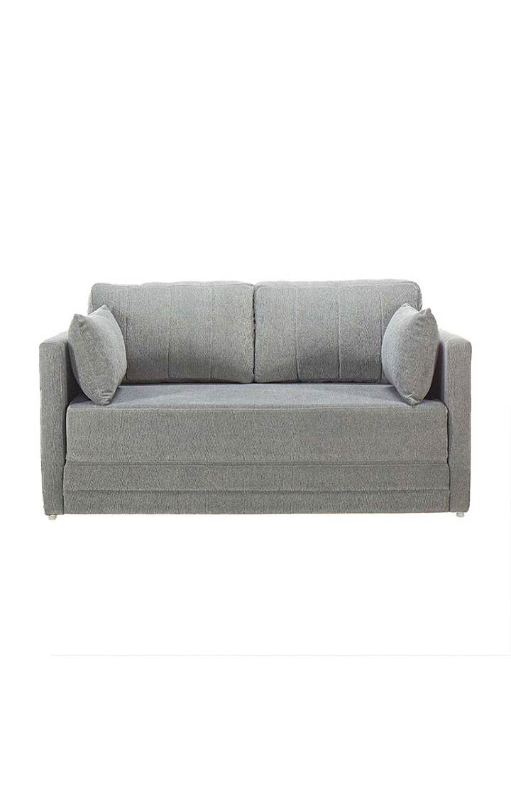 neudot Max Fabric Pull-Out Sofa Cum Bed for Living Room | 2 Seater Sofa Bed for Drawing Room & Bedroom | Diwan | Grey Color